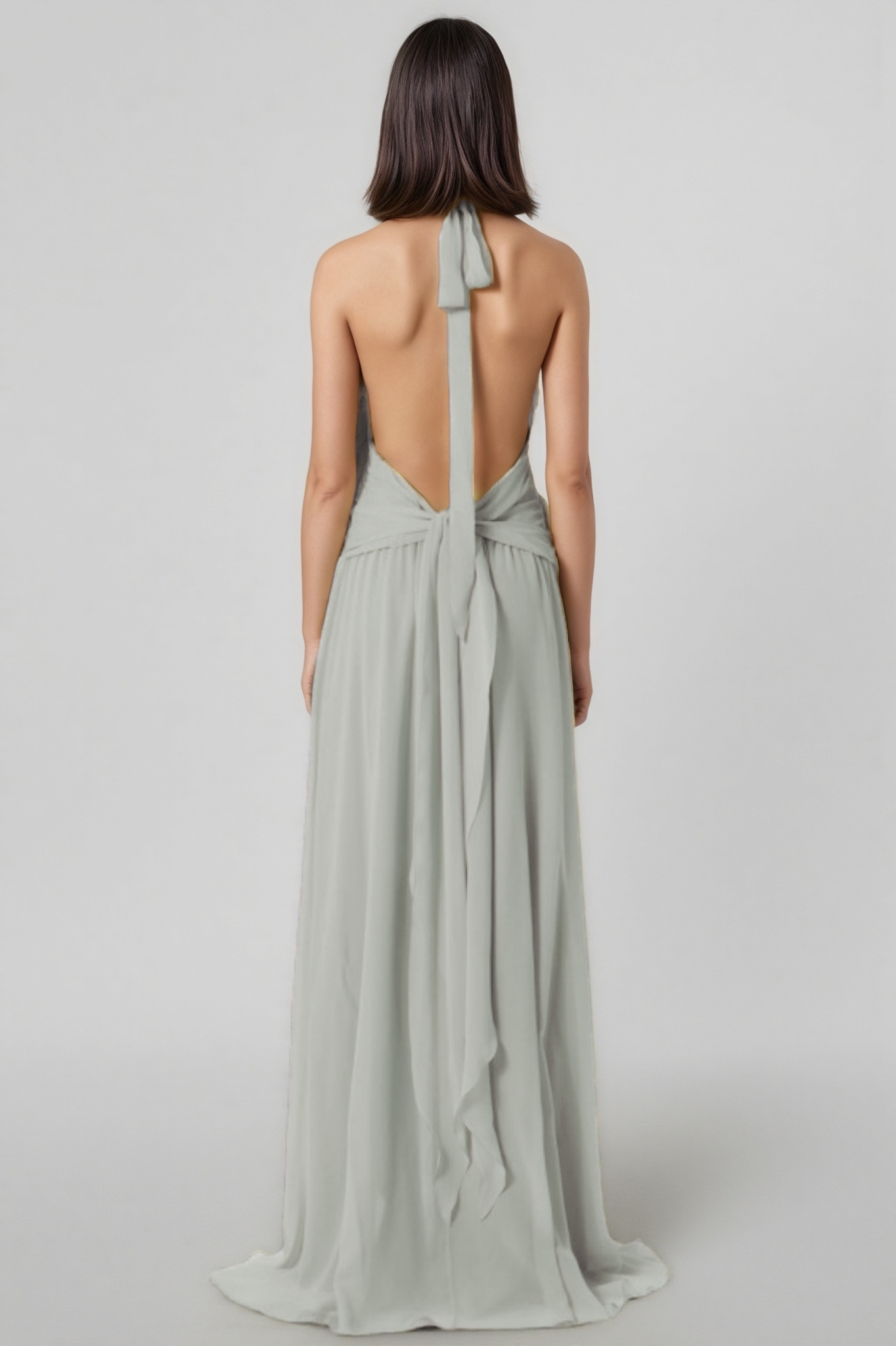 Xavif Green 3D Flower Ruffled Maxi Dress