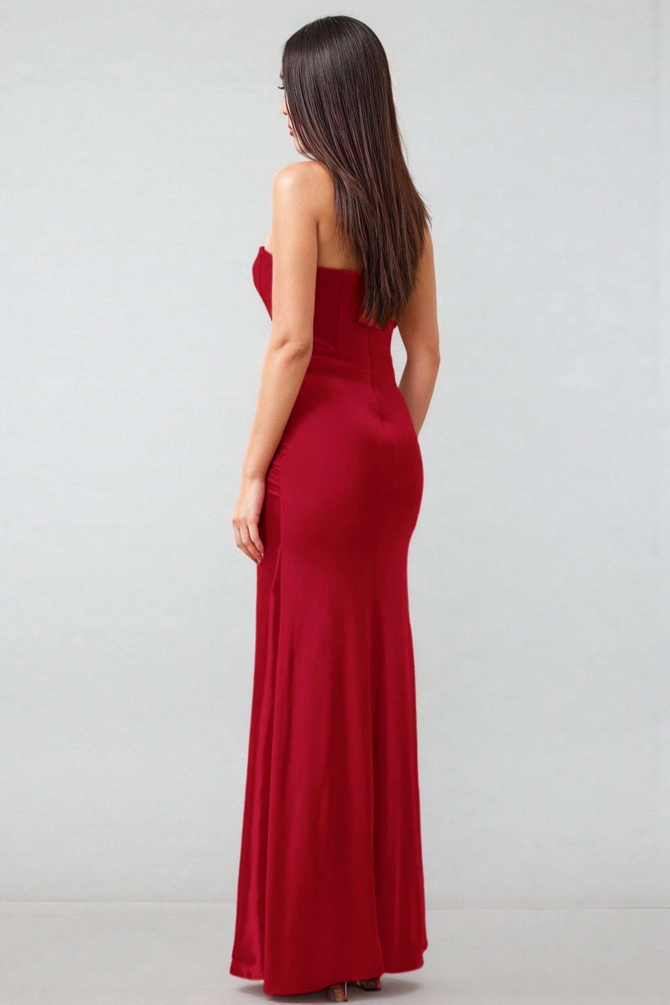 Kelid Red Backless Twisted Slit Maxi Dress