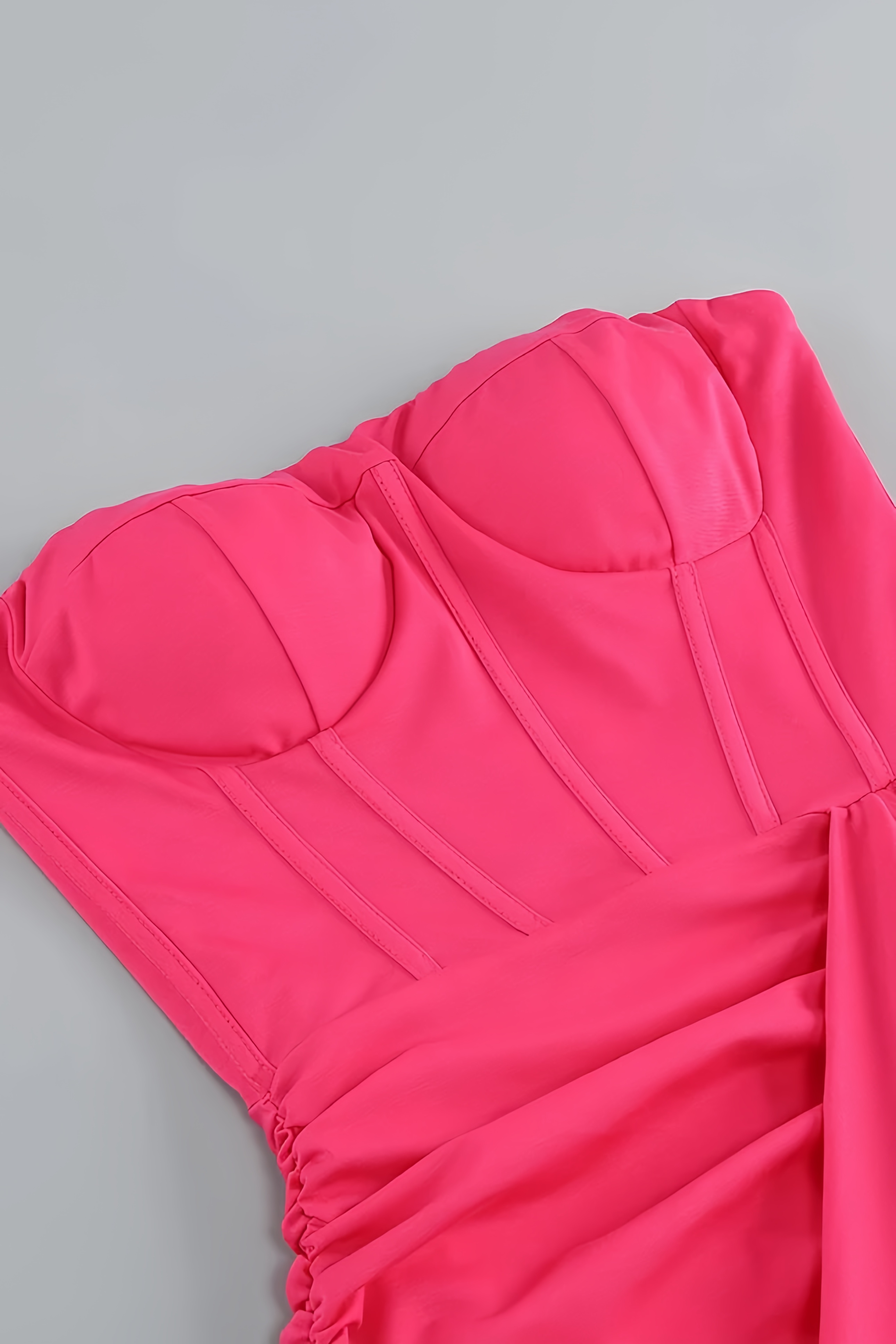 Amabel Solid Corset Split Maxi Dress