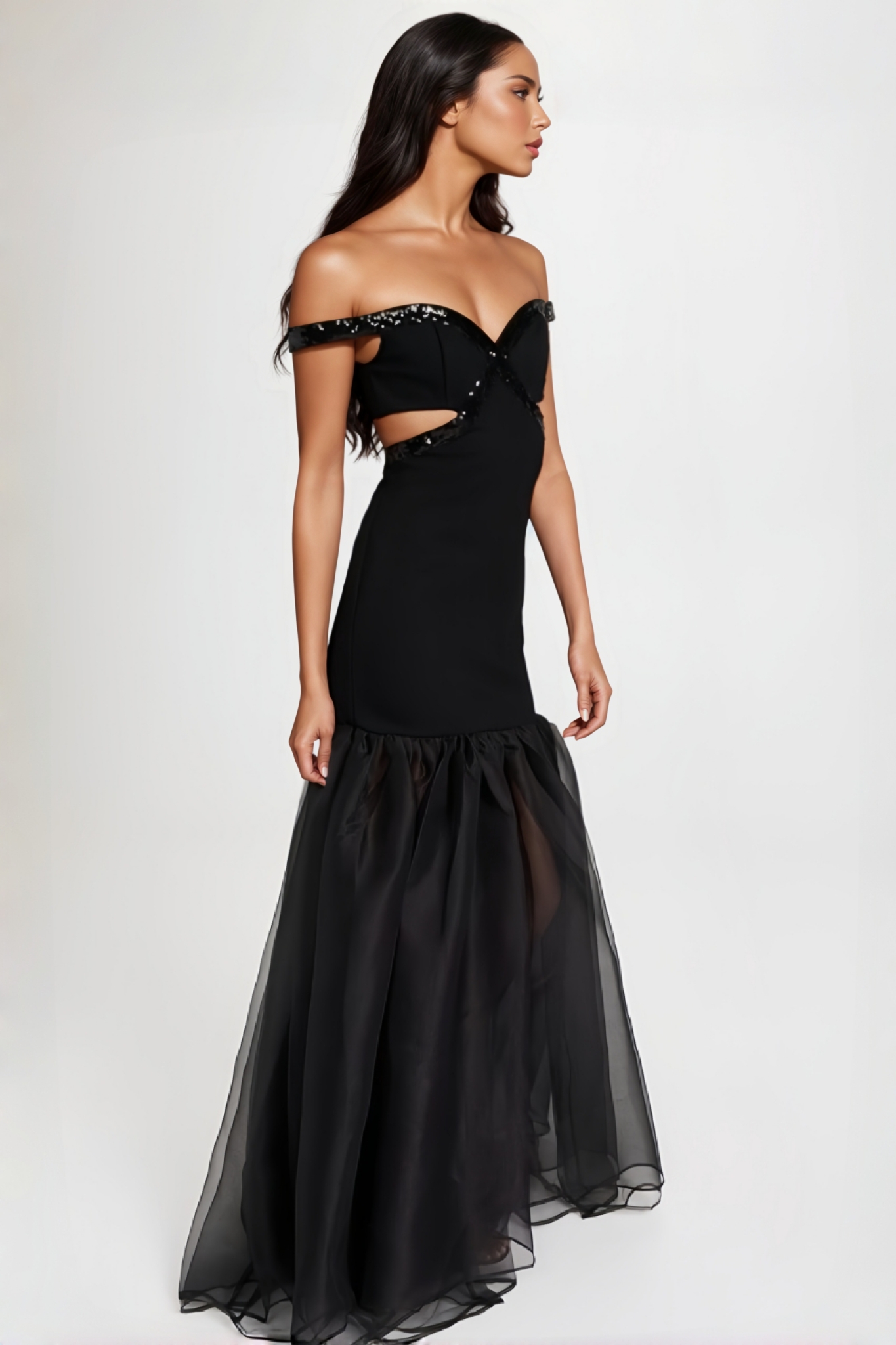 Rivka Sequined Ponte Maxi Dress