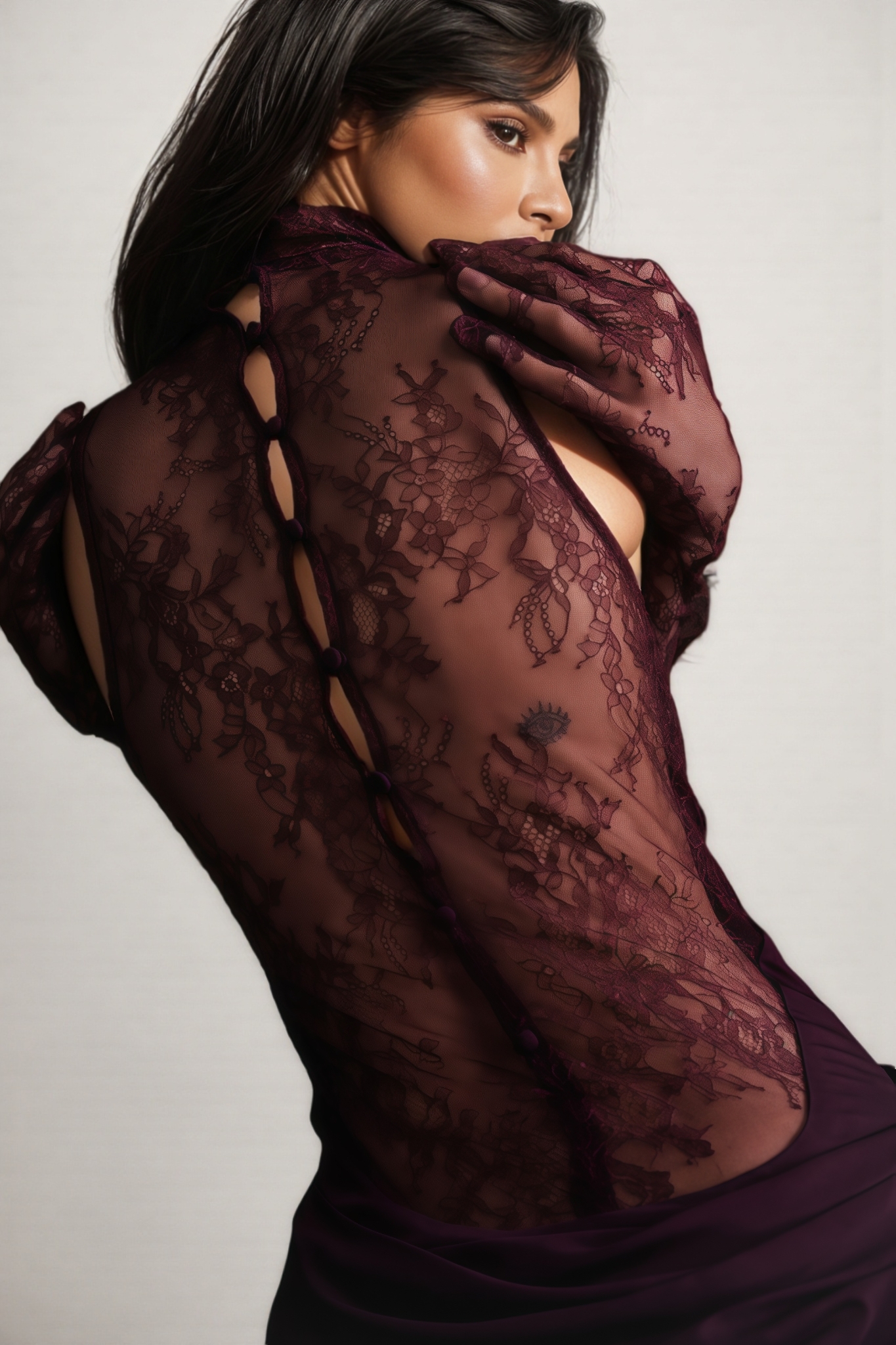 Marge Purple Halter Lace Maxi Dress