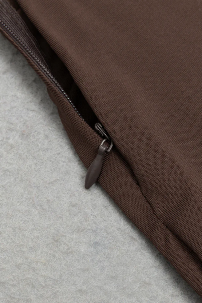 Soraya V-neck Brown Maxi Dress