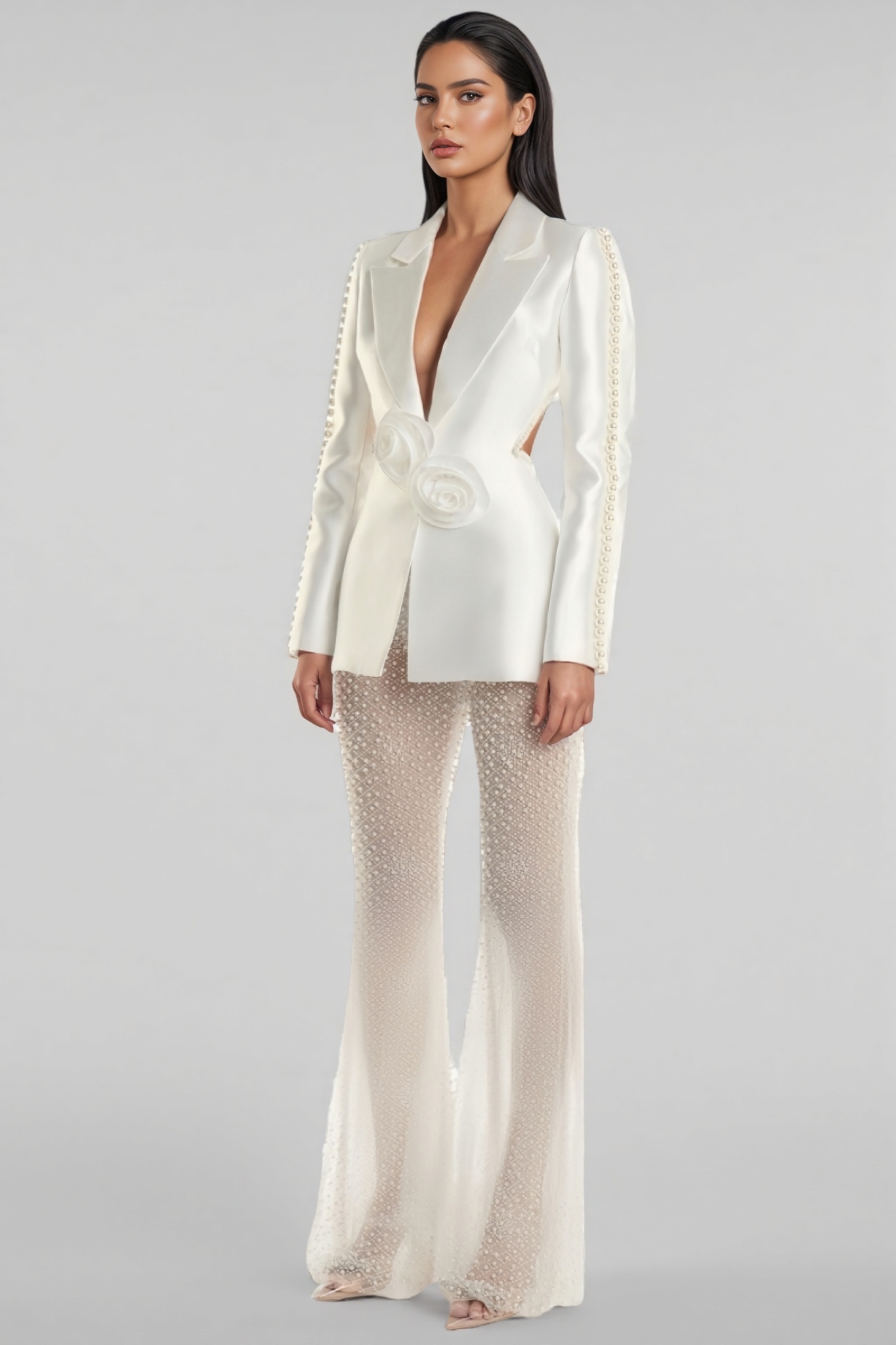 Becky Pearl Sequin Mesh Pants