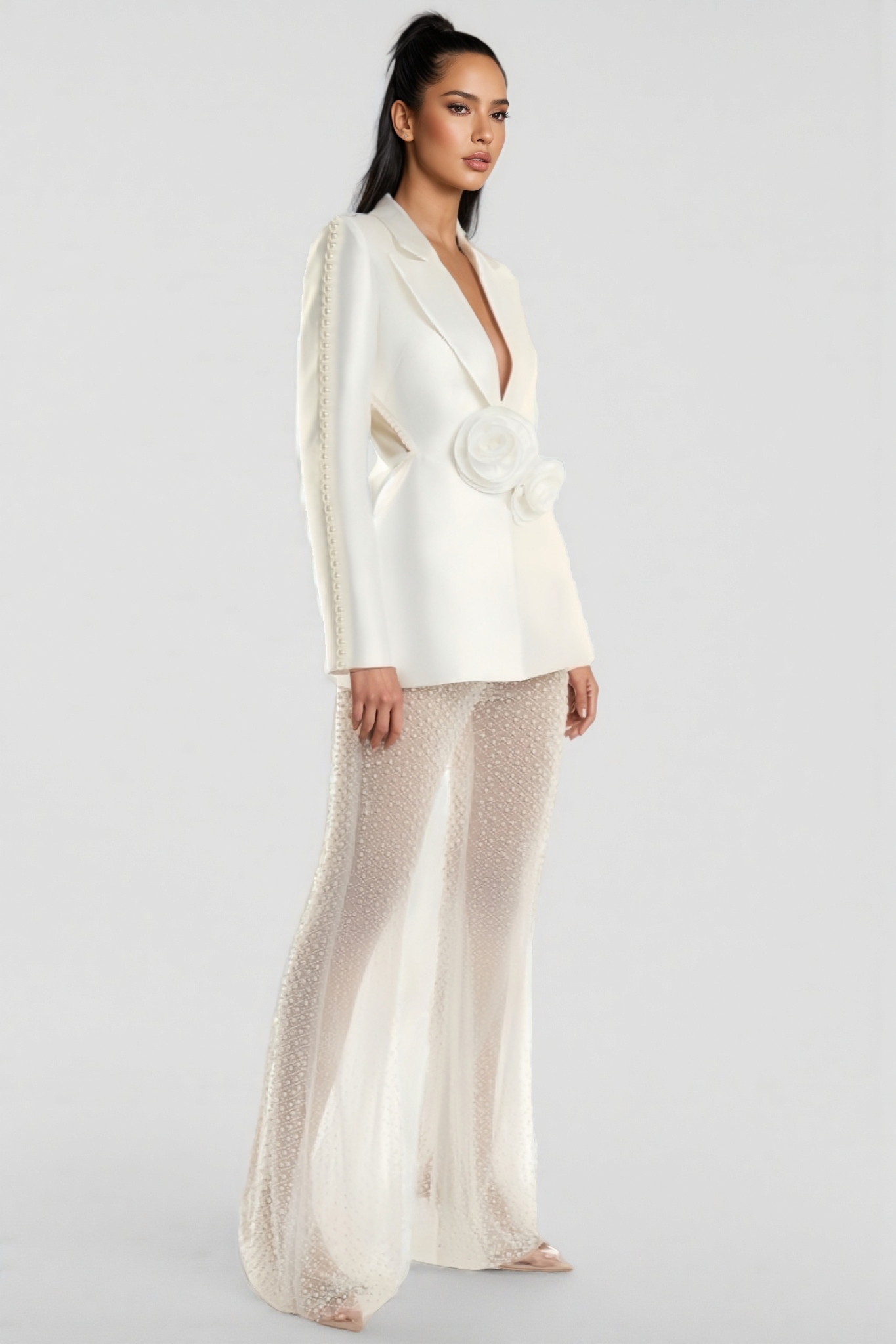 Becky Pearl Sequin Mesh Pants