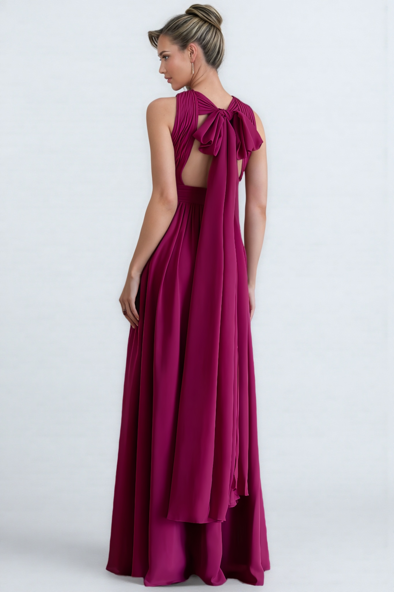 Zoey Cross-Over Pleated Maxi Dress
