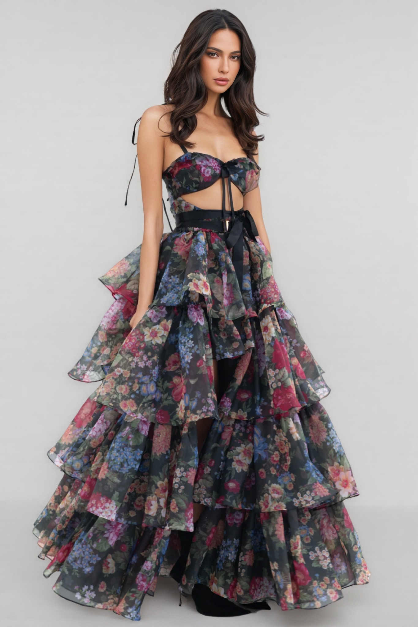 Jary Strapless Floral Maxi Dress