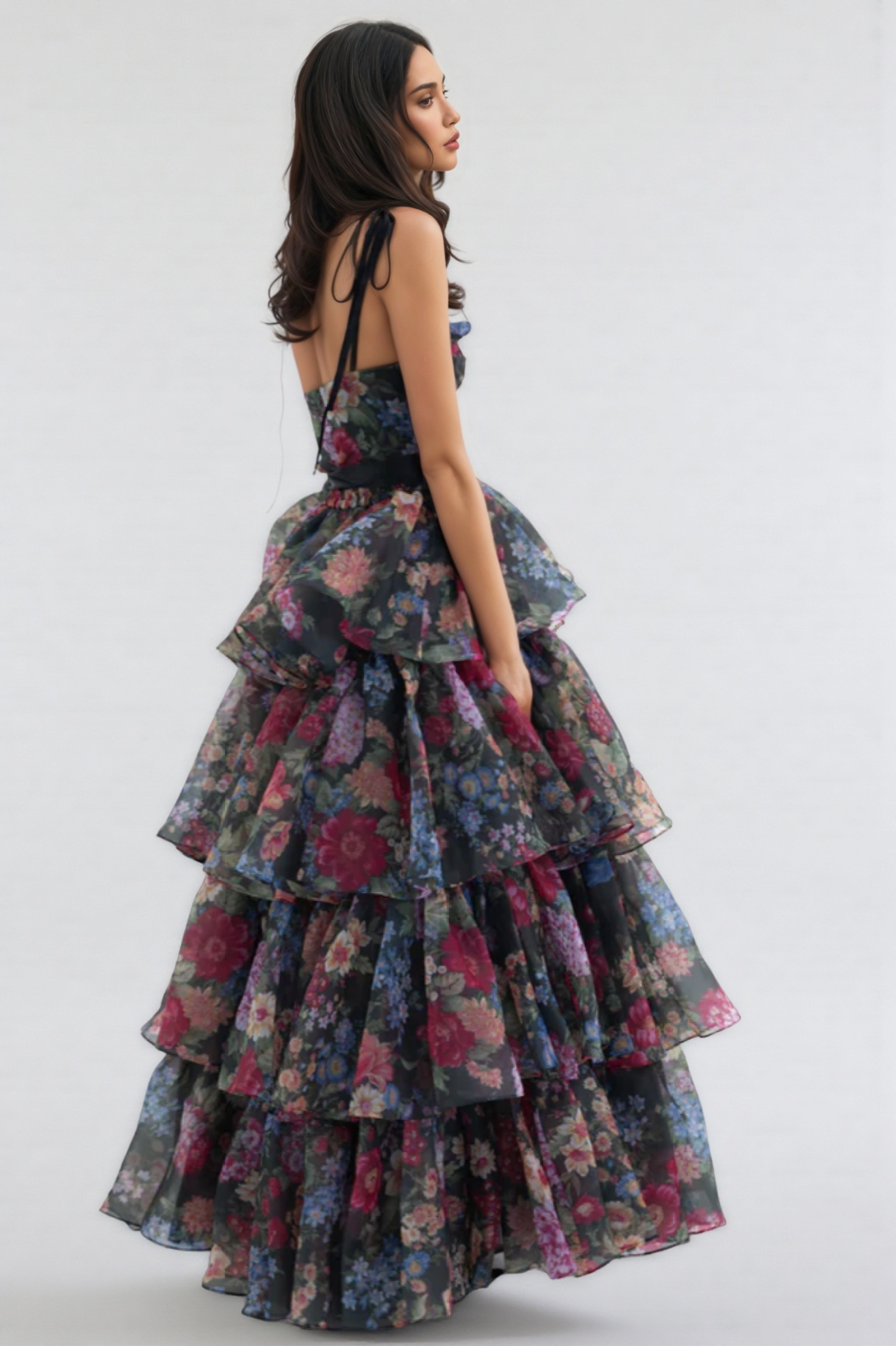 Jary Strapless Floral Maxi Dress