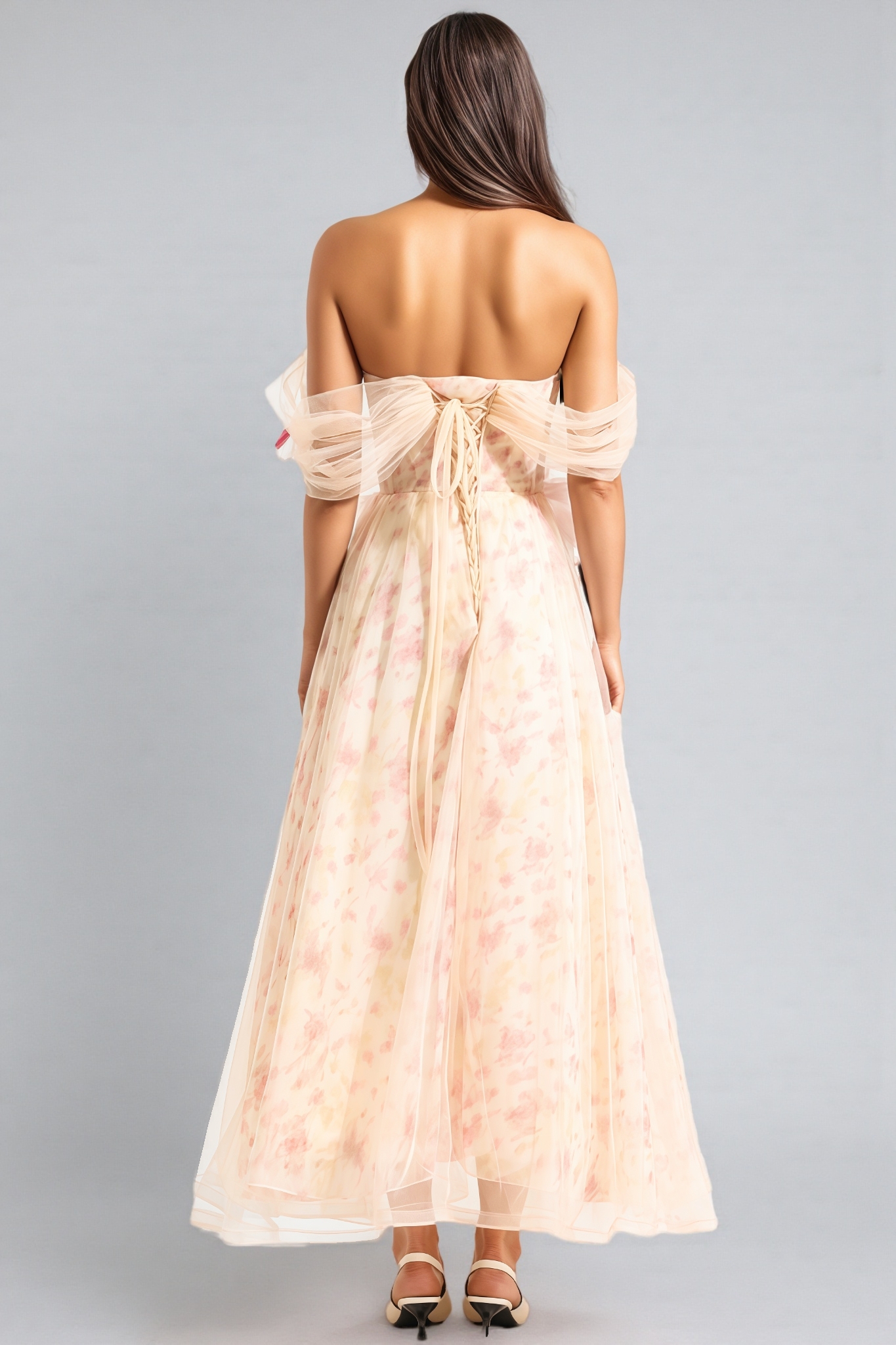 Amory 3D Floral Off-Shoulder Midi Dress