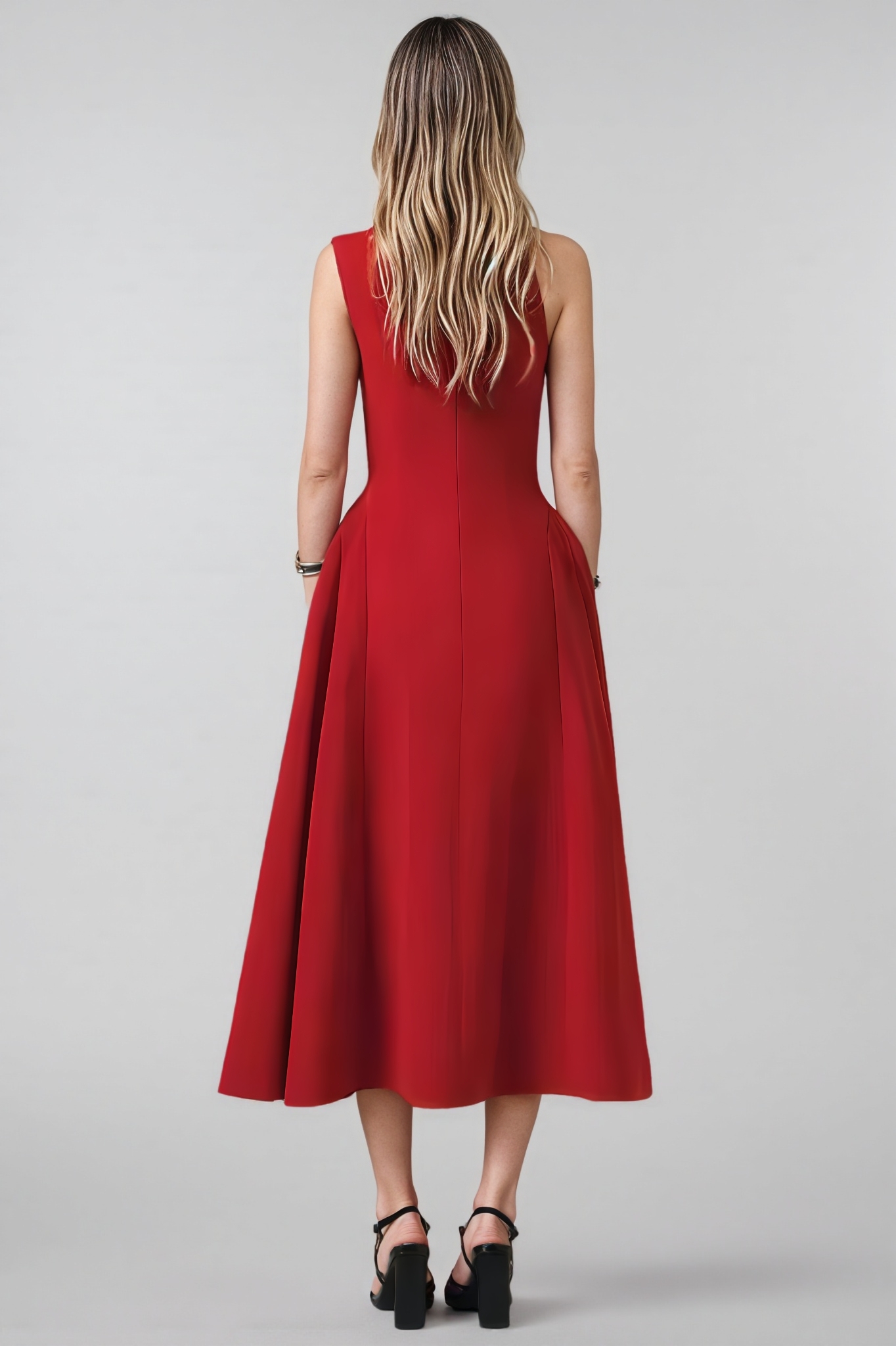 Lolic Sleeveless Woven Dress And Cape Two-Piece Set