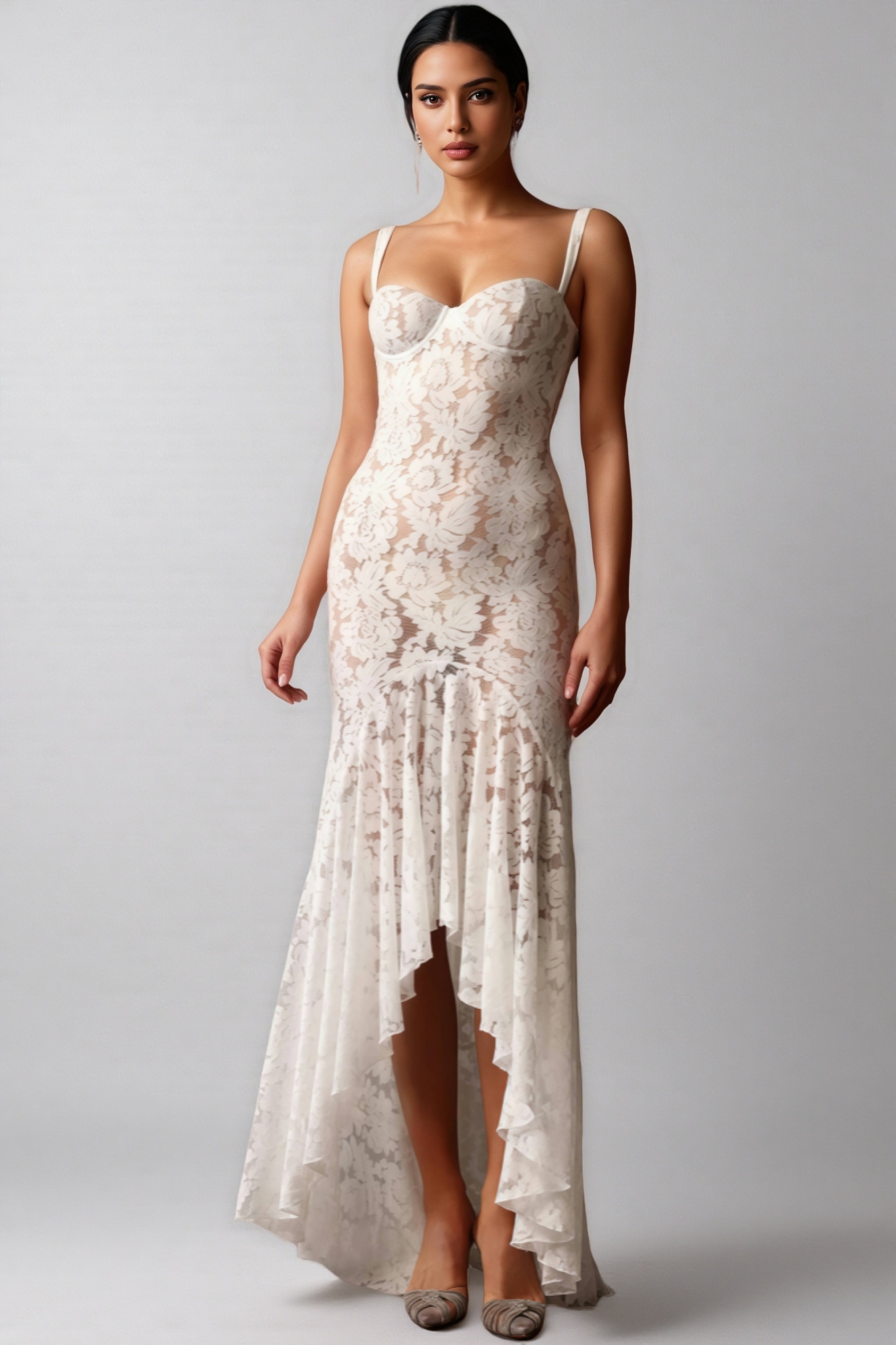 Carolh Sleeveless Lace Maxi Dress