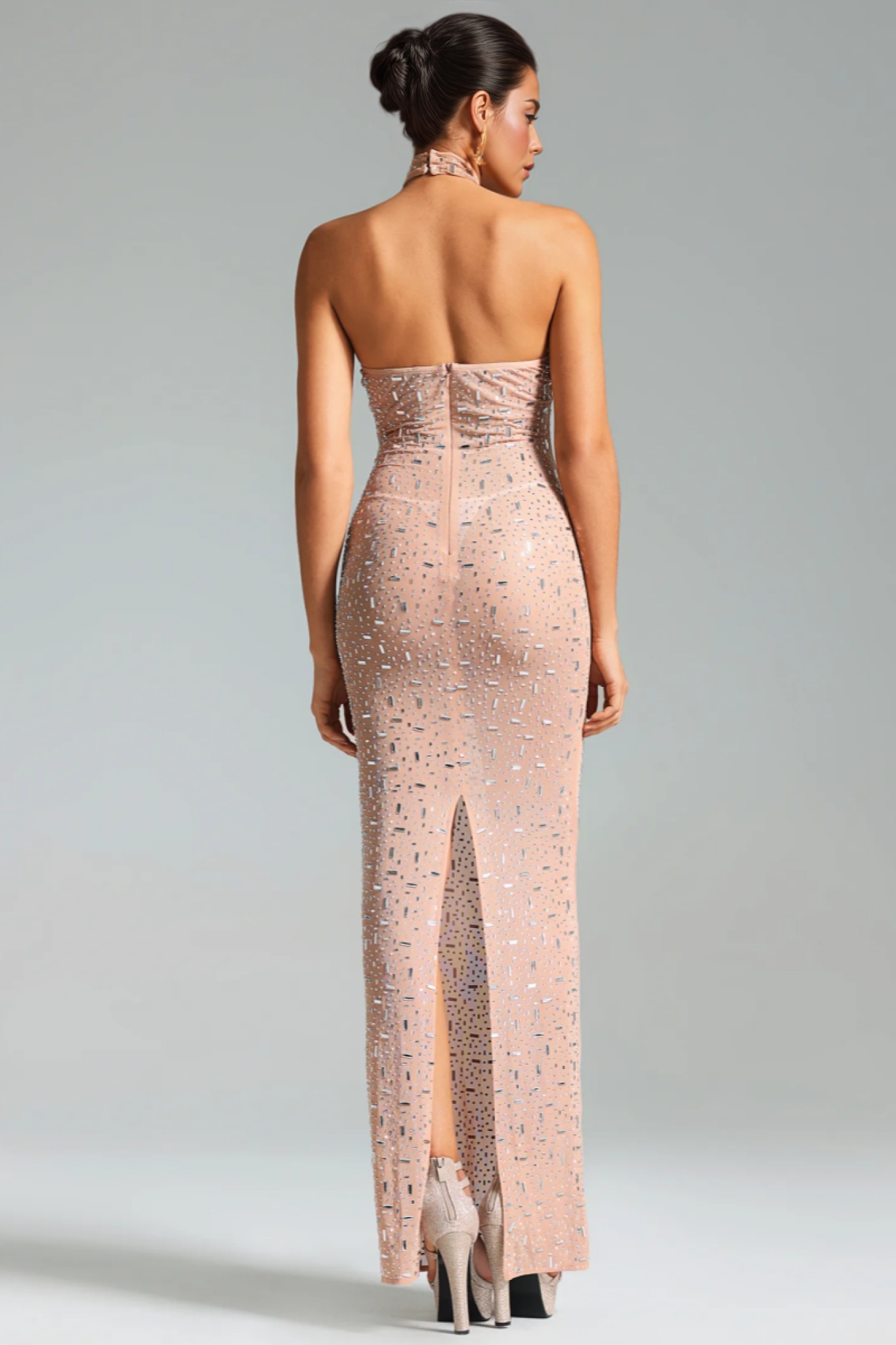 Mirelid Halter Diamond Maxi Dress