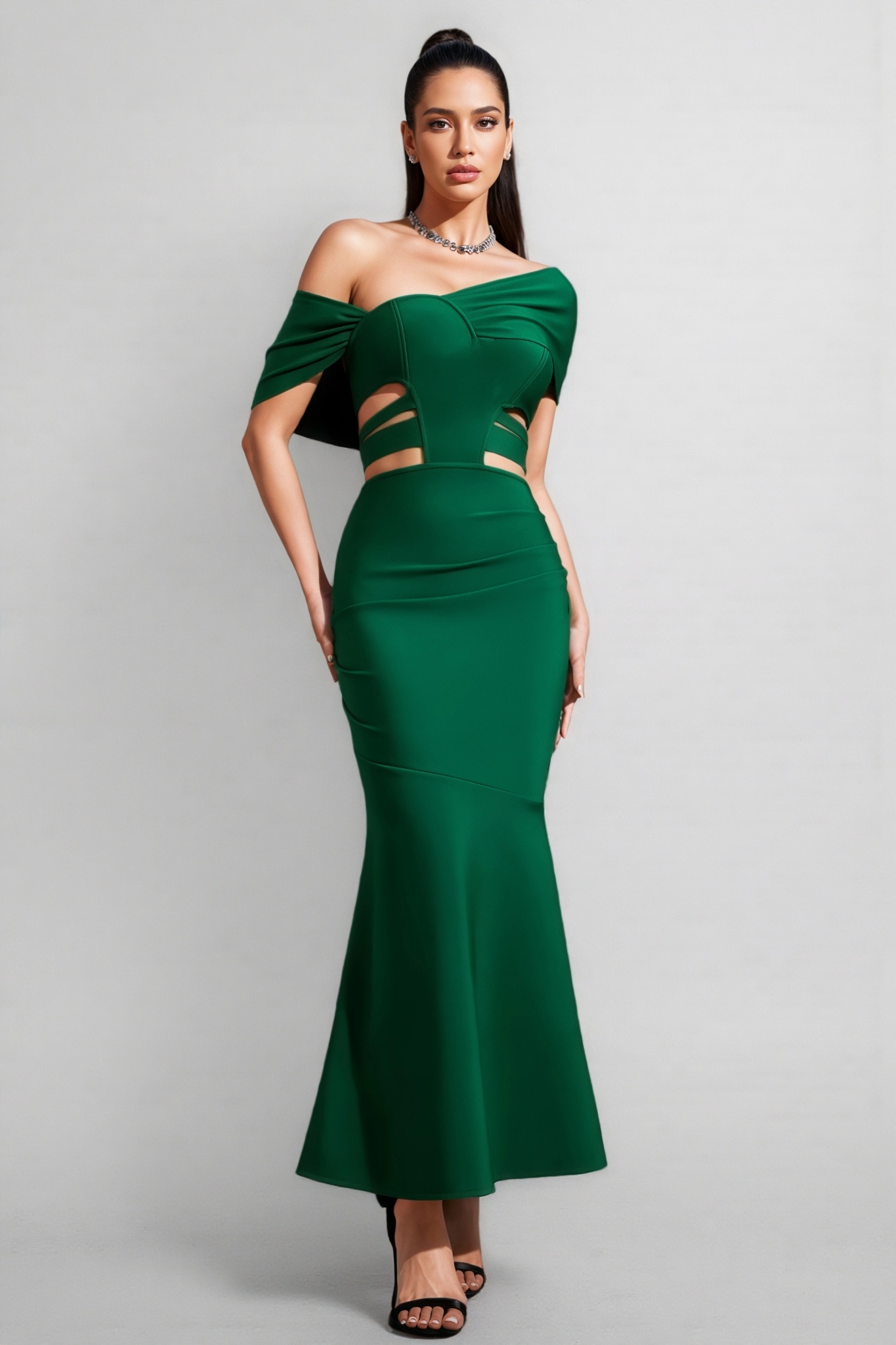 Turey Strapless Cut Out Maxi Dress