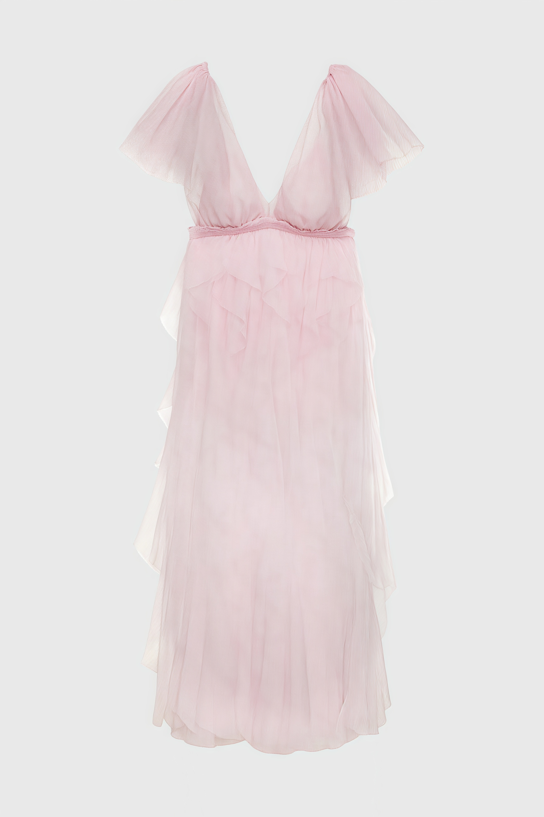 Chlos Pink Lace Mesh Maxi Dress