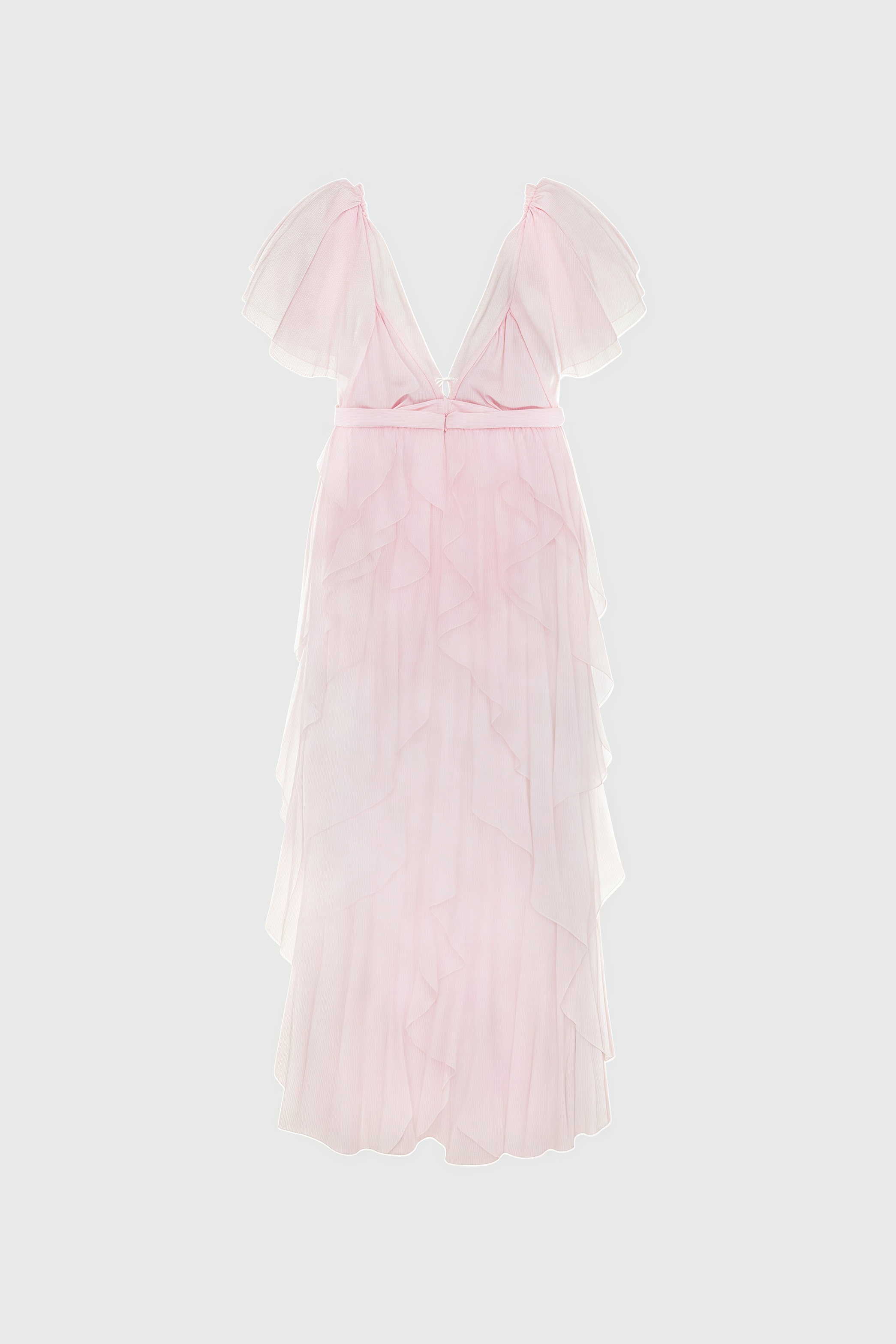 Chlos Pink Lace Mesh Maxi Dress