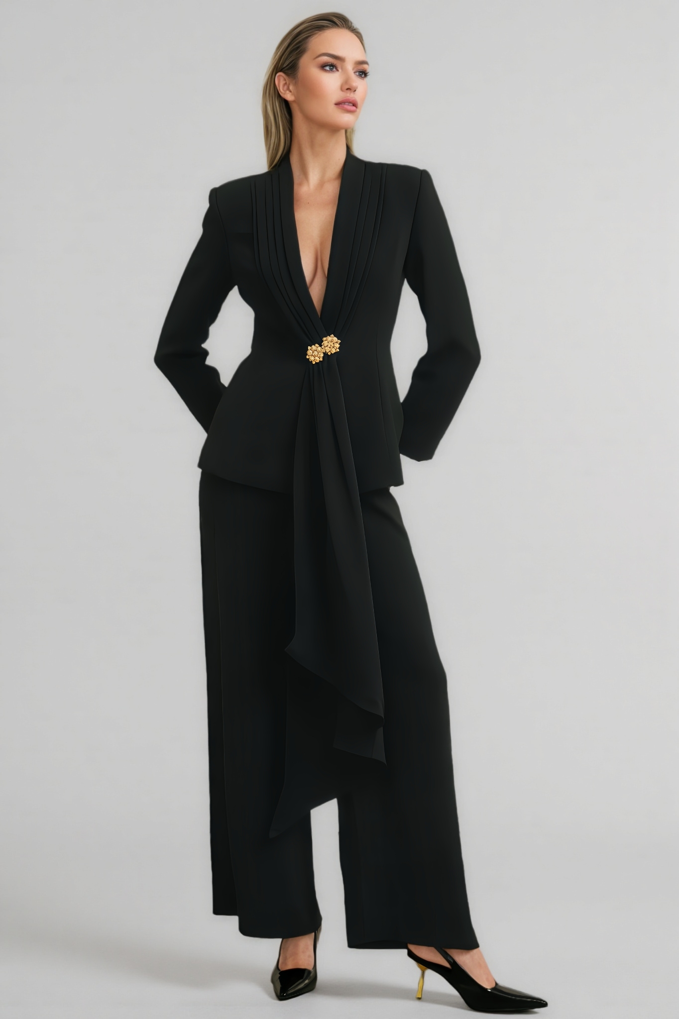 Ryla Pleated Jacket & Trousers Matching Set