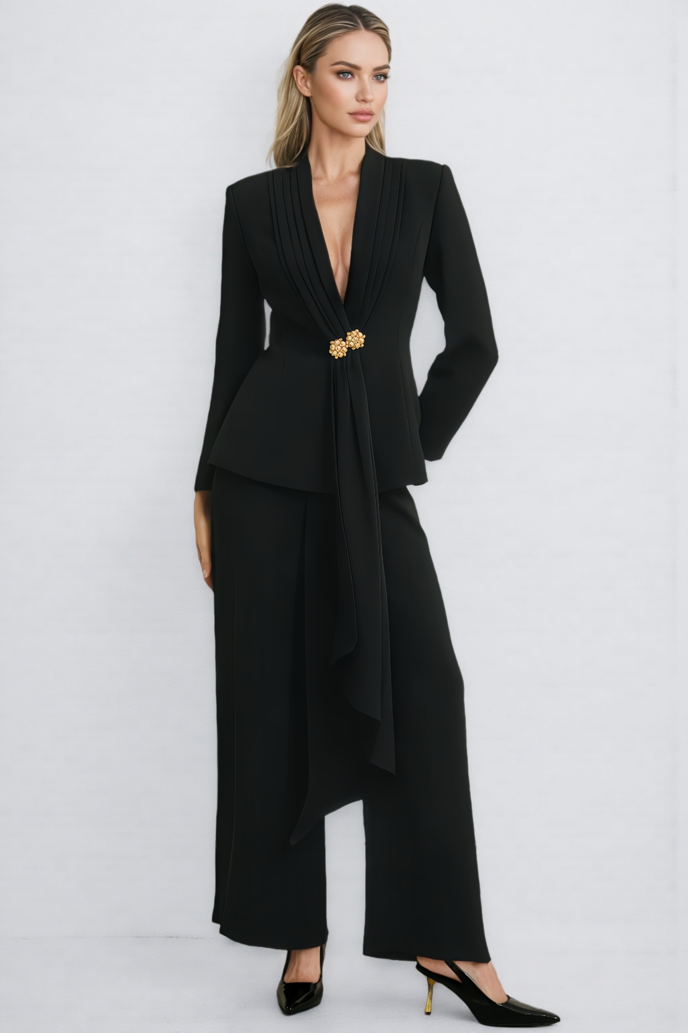 Ryla Pleated Jacket & Trousers Matching Set