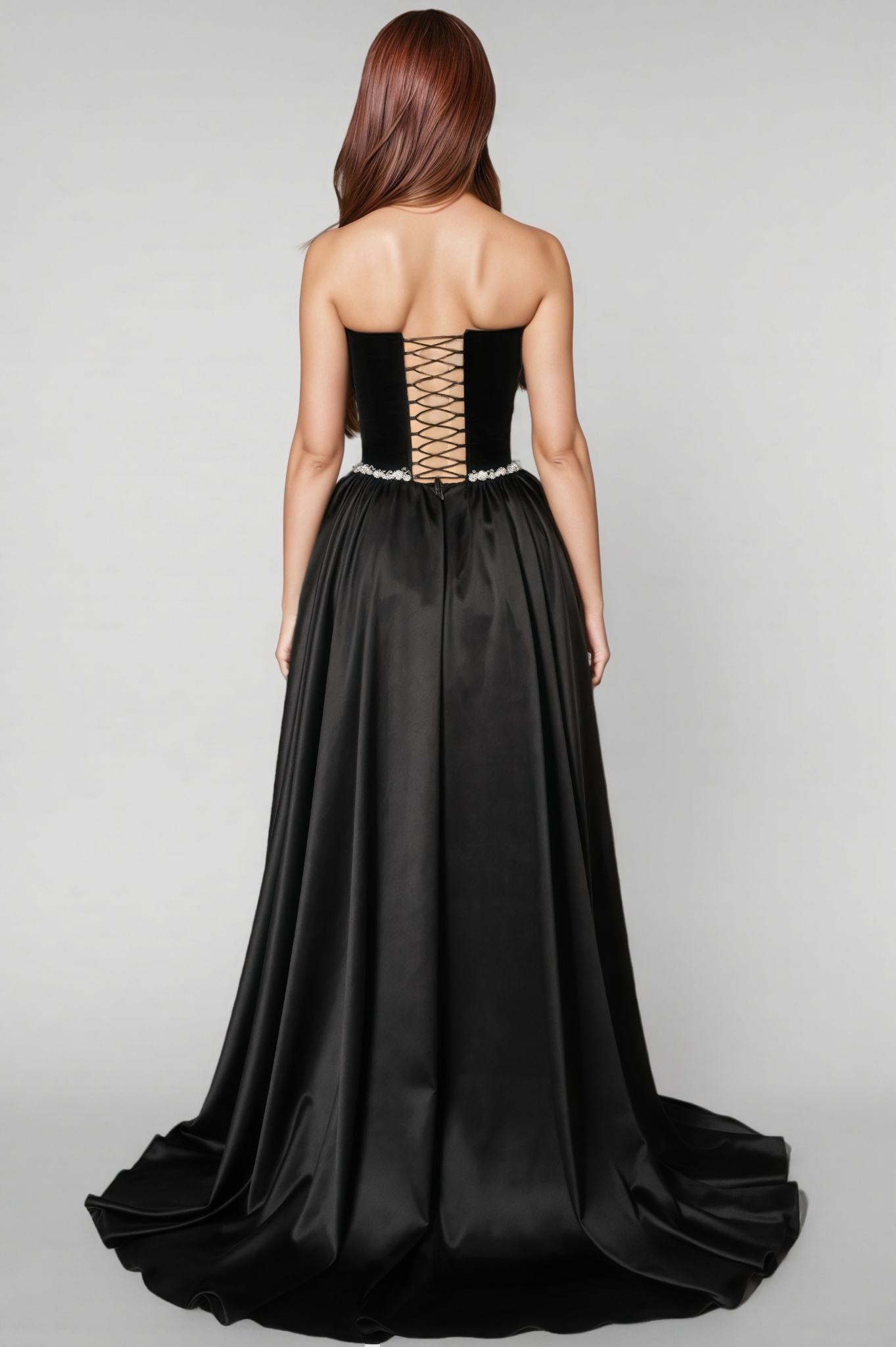 Eustace Black Strapless Evening Maxi Dress