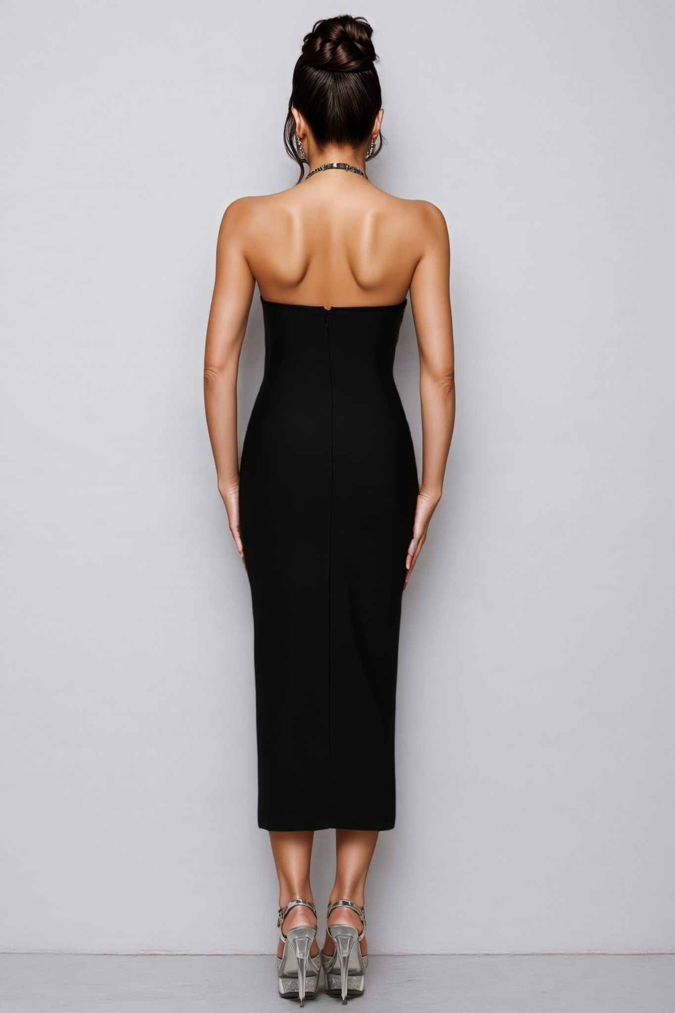 Shea Halter Diamond Bandage Maxi Dress