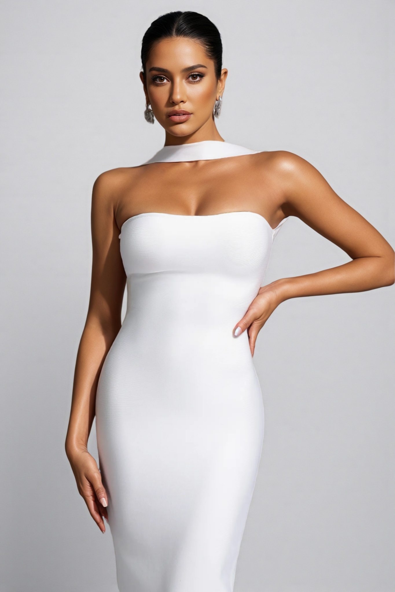 Aurol Sleeveless Slit Bandage Maxi Dress