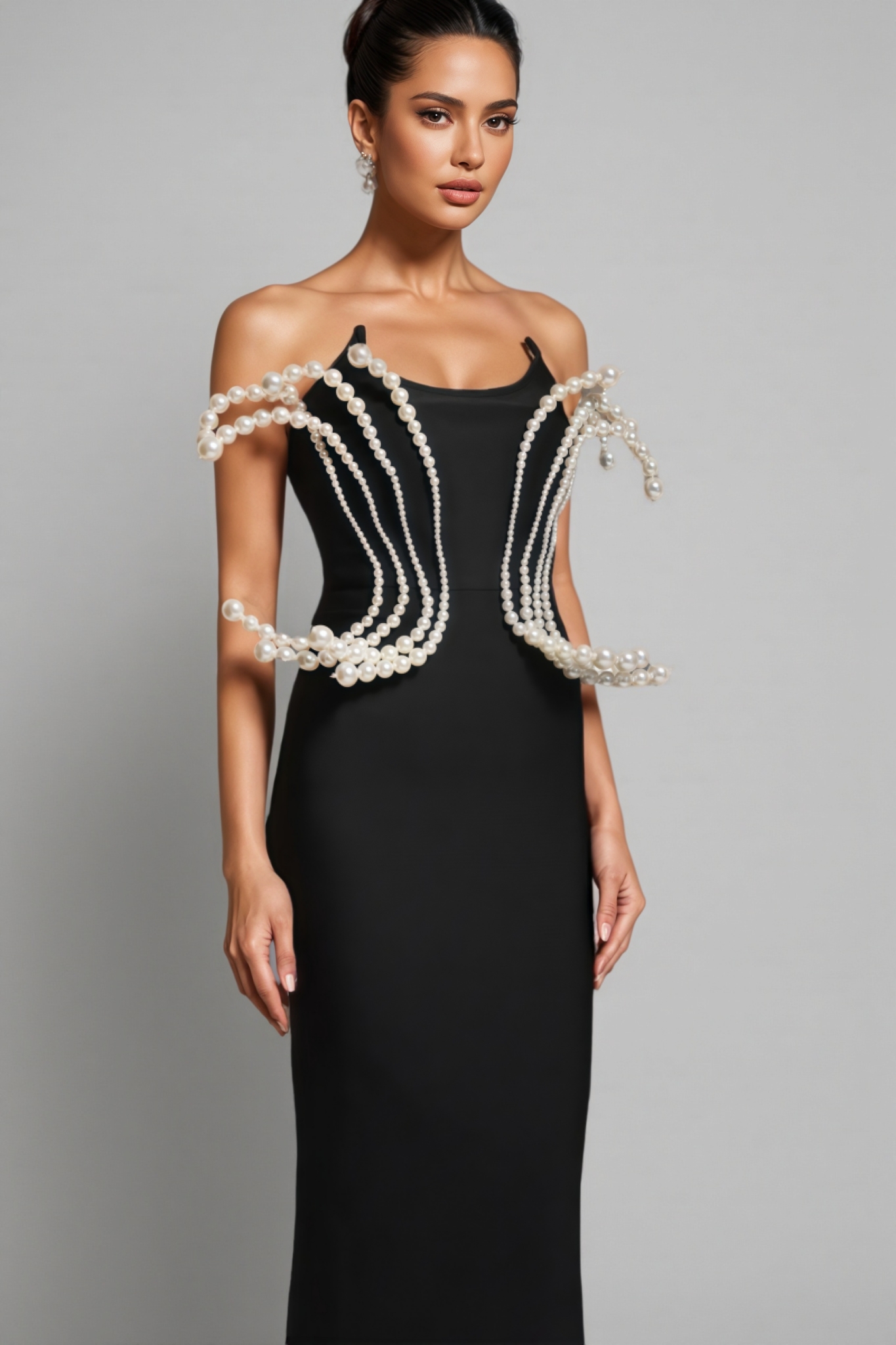 Milla Dimensional Pearl Bandage Maxi Dress