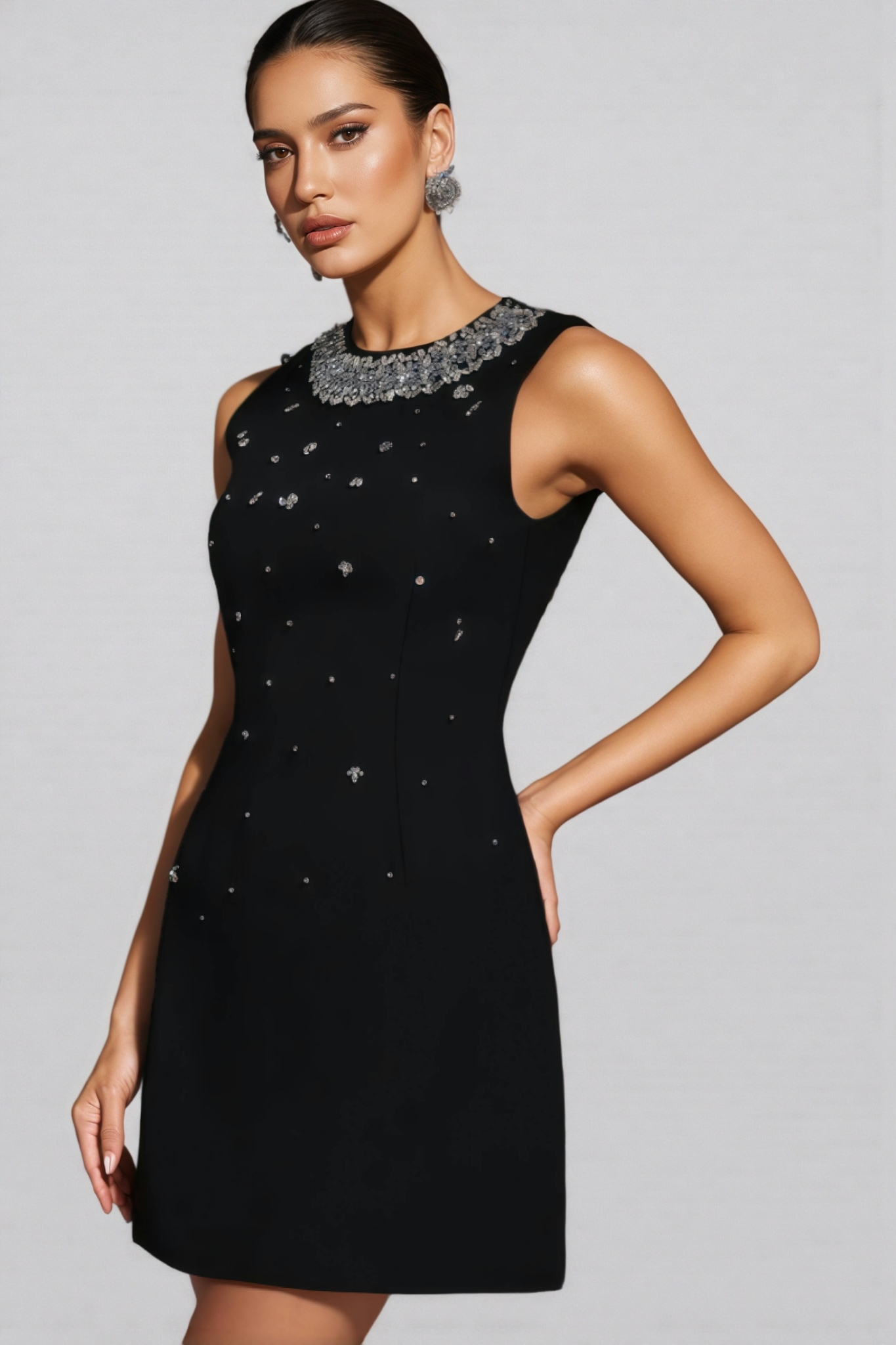 Lucysa Sleeveless Diamond Mini Dress