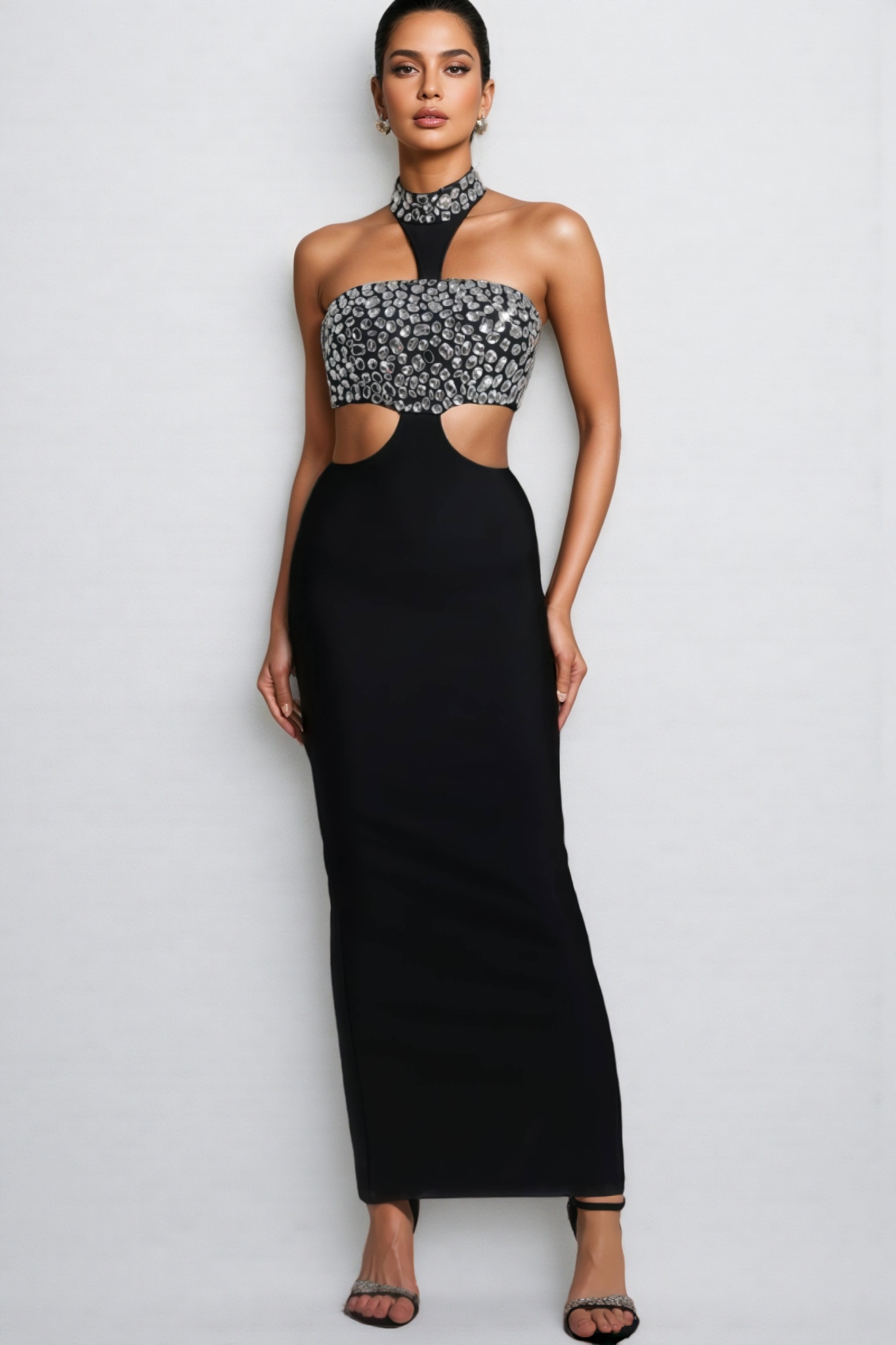 Cherfa Hollow Out Bandage Maxi Dress