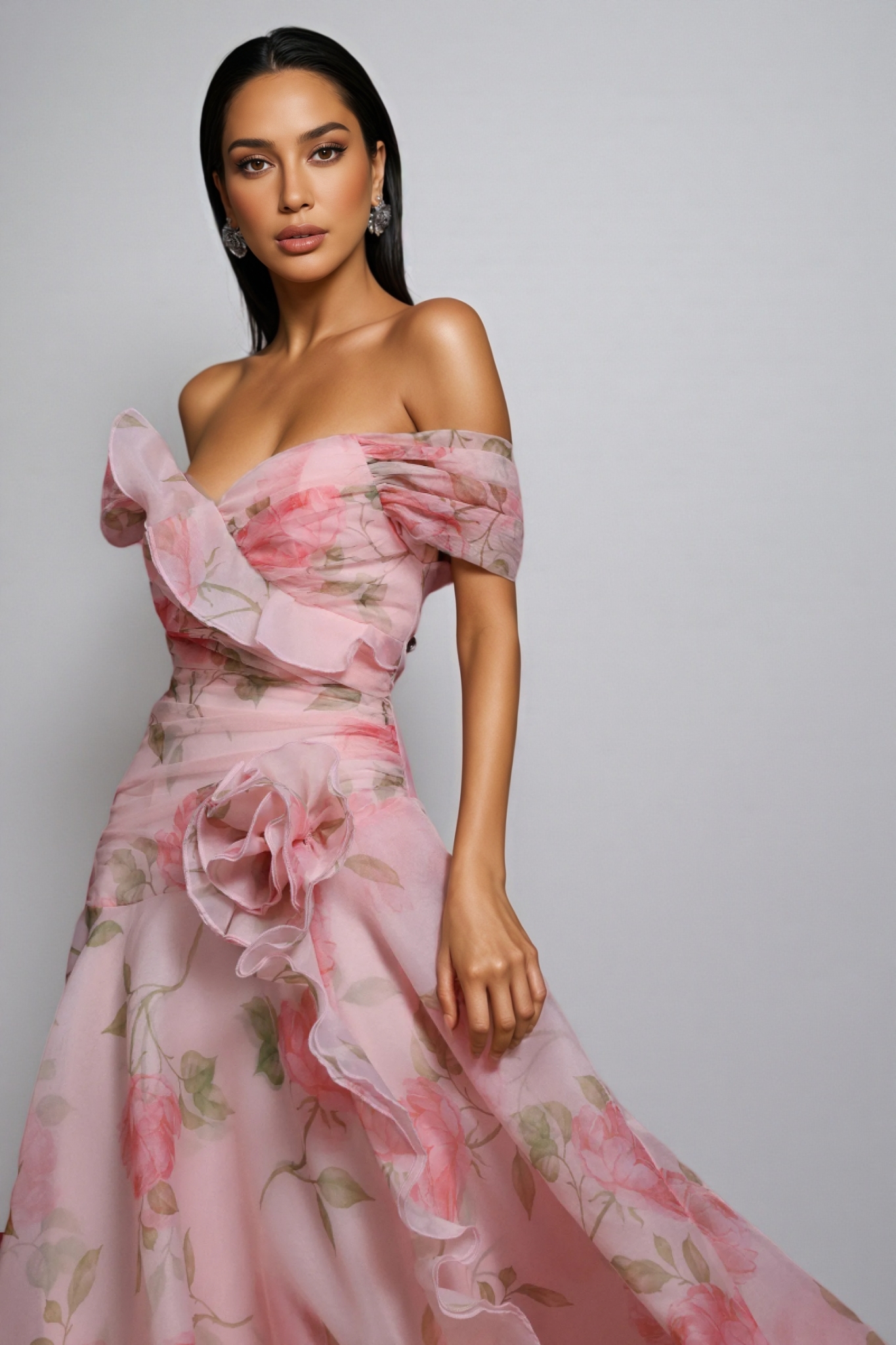 Isolde Strapless Floral Maxi Dress