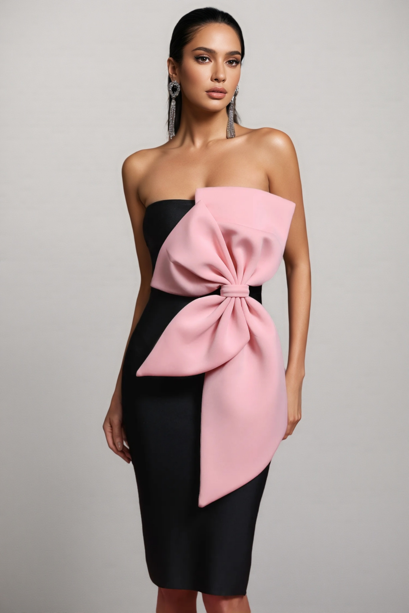 Juan Sleeveless Bow Bandage Mini Dress