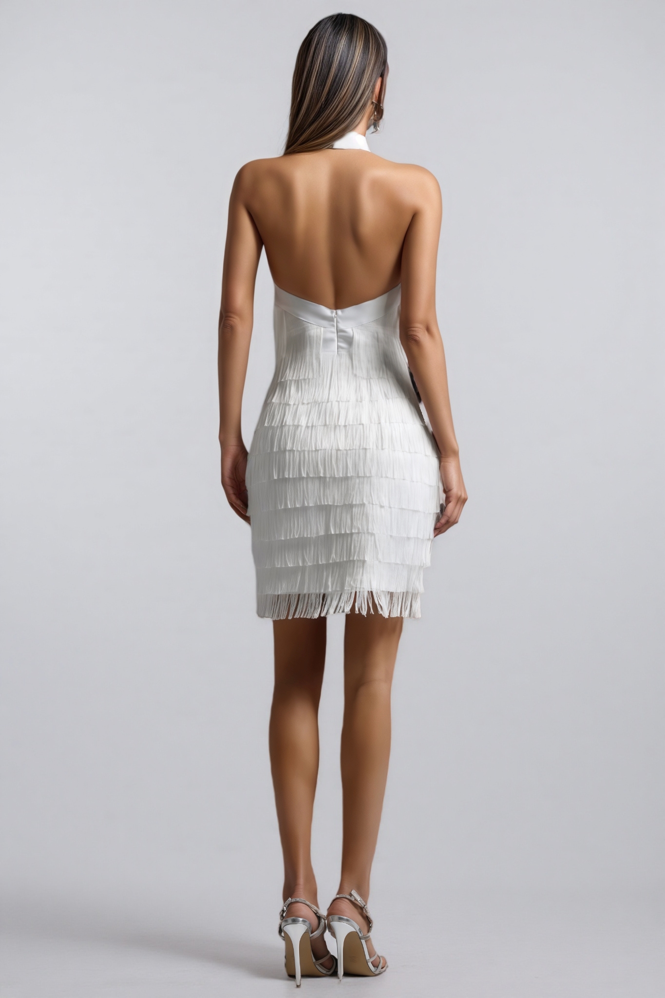 Ralphas White Fringe Mini Dress