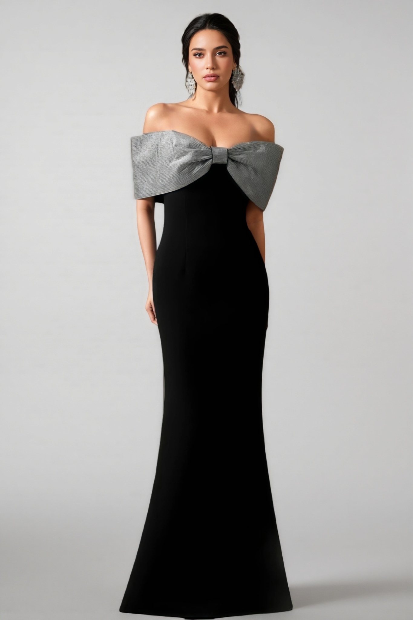 Rydad Bow Diamond Slim Maxi Dress
