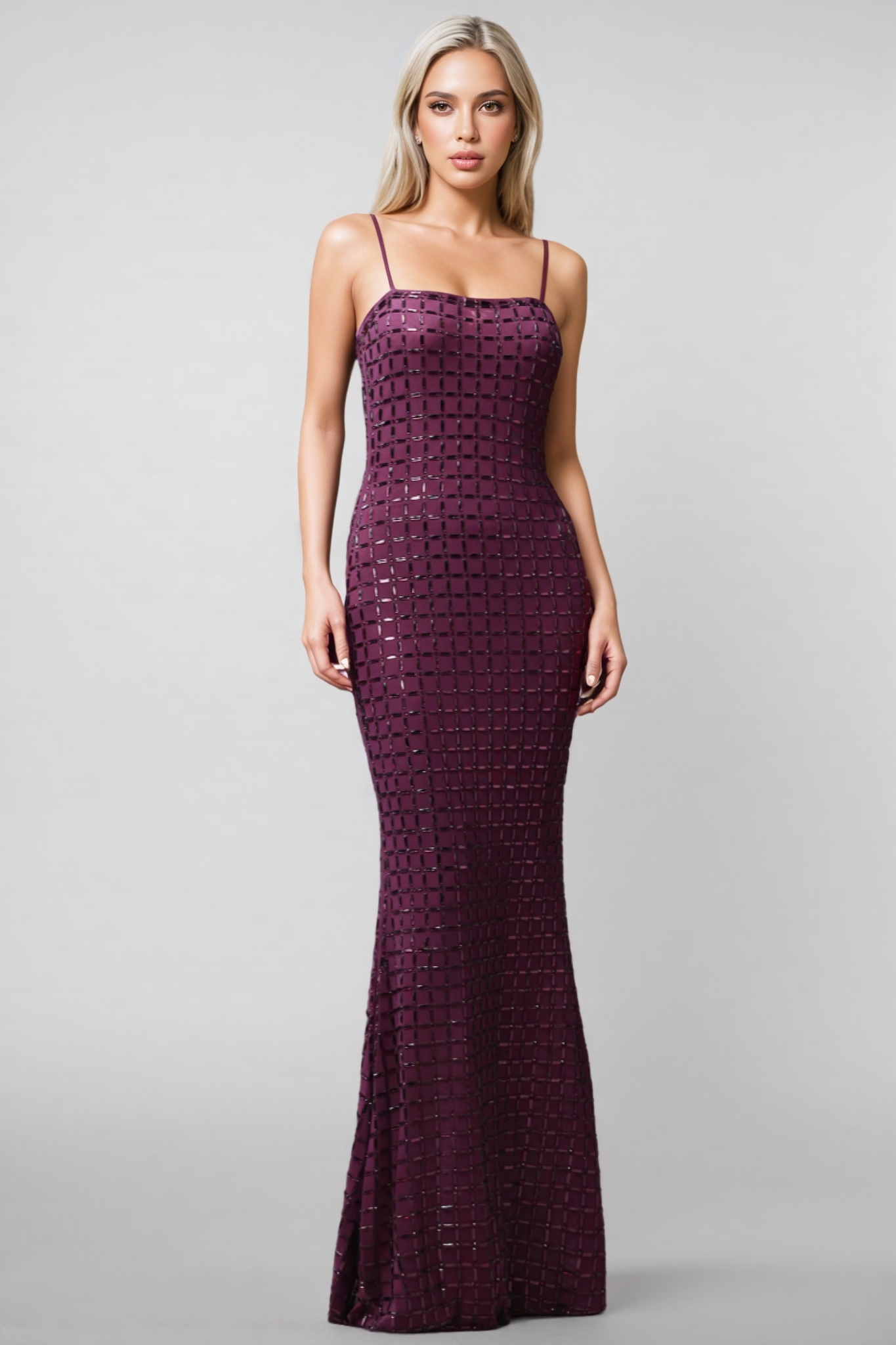 Mishatp Sleeveless Diamond Maxi Dress