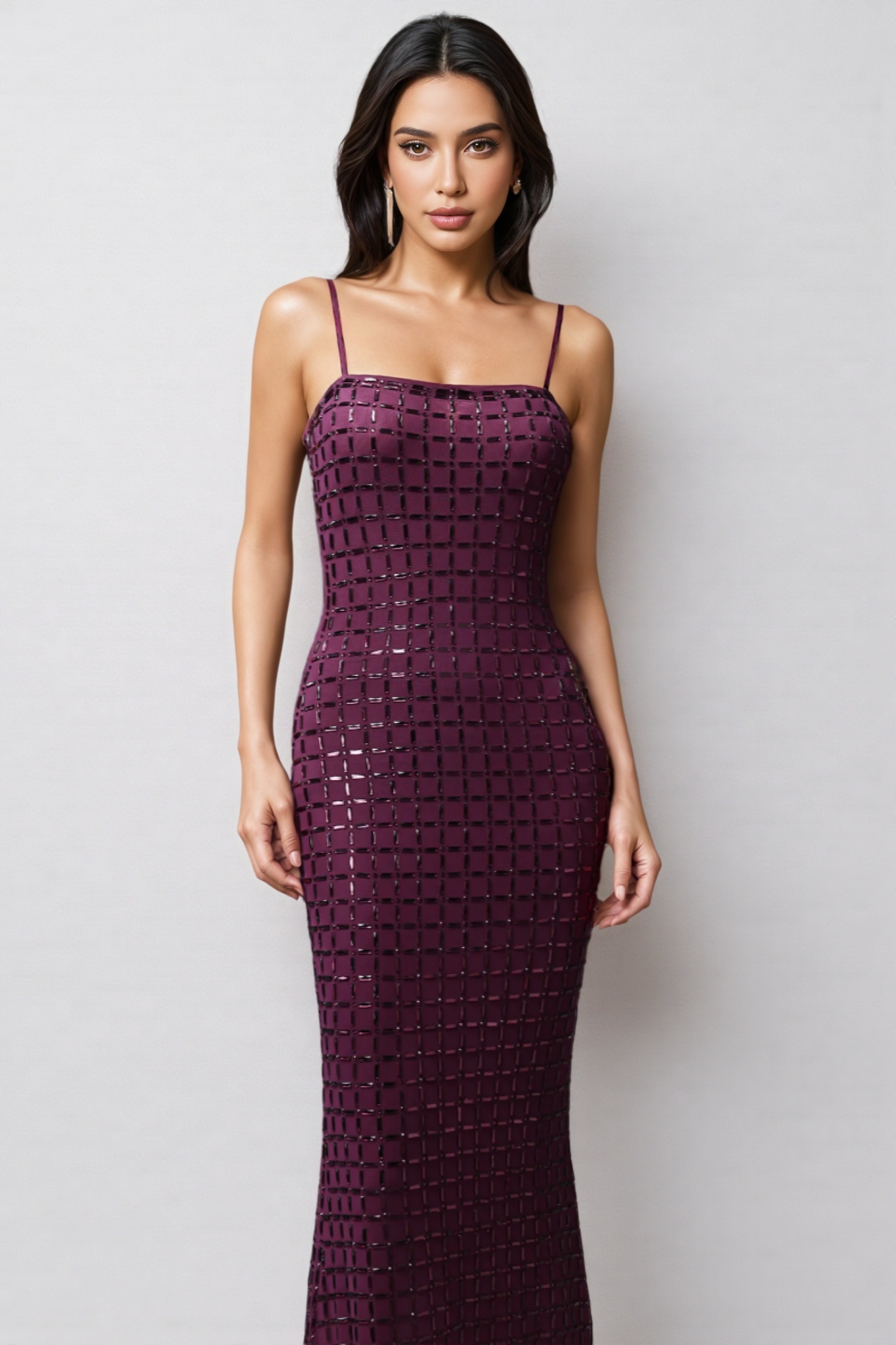 Mishatp Sleeveless Diamond Maxi Dress