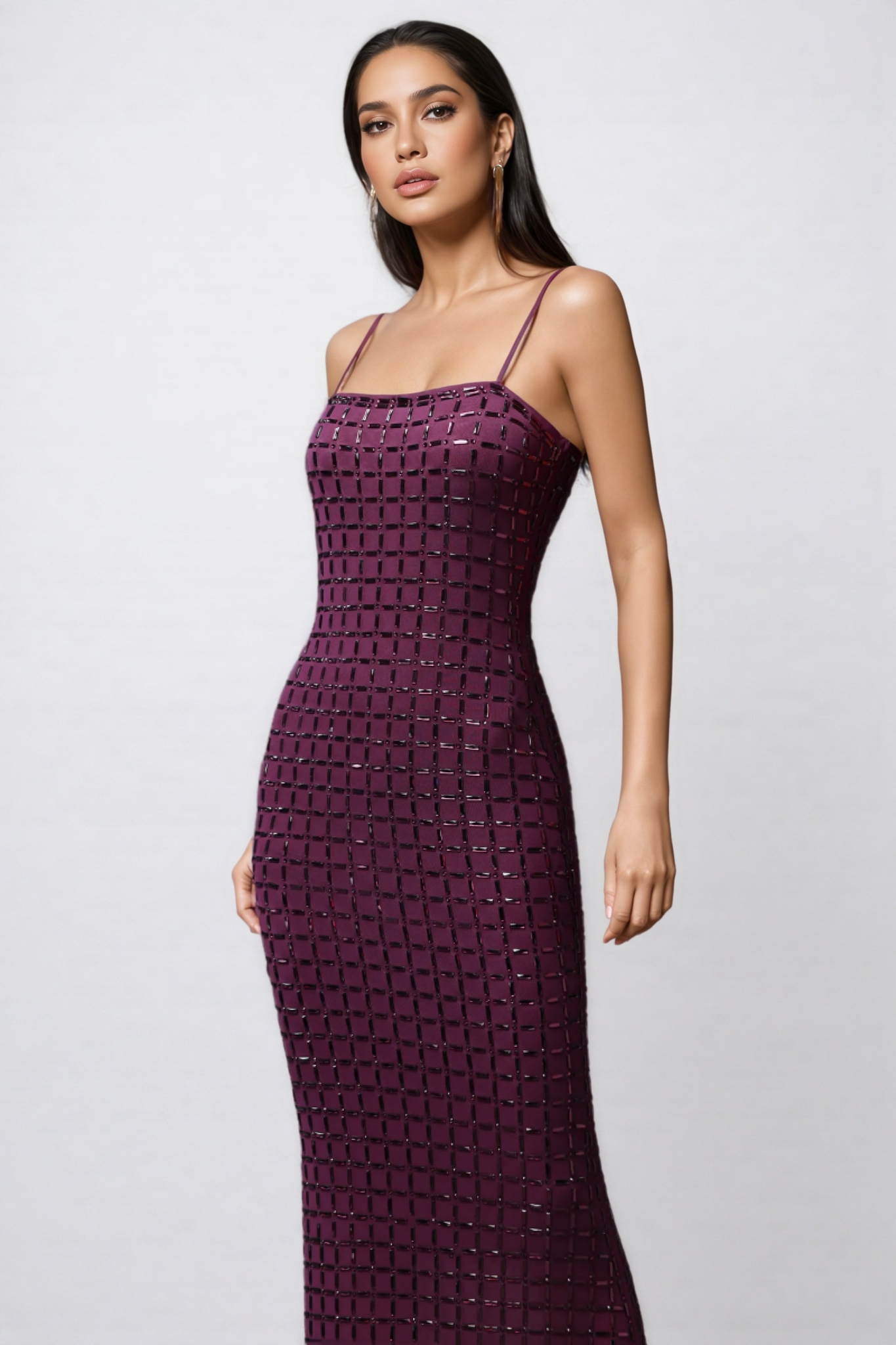 Mishatp Sleeveless Diamond Maxi Dress