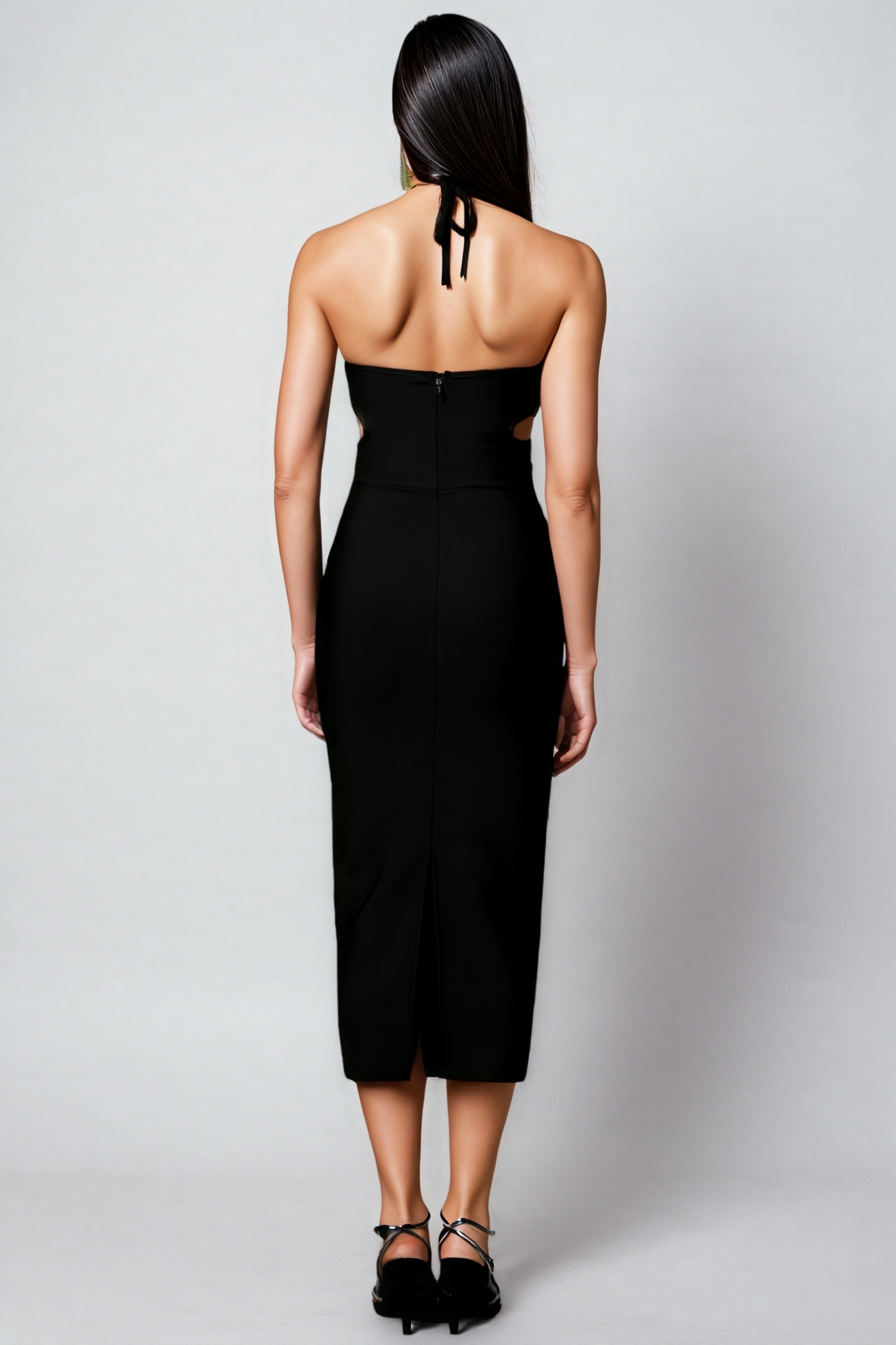 Anita Diamond Hollow Out Bandage Midi Dress