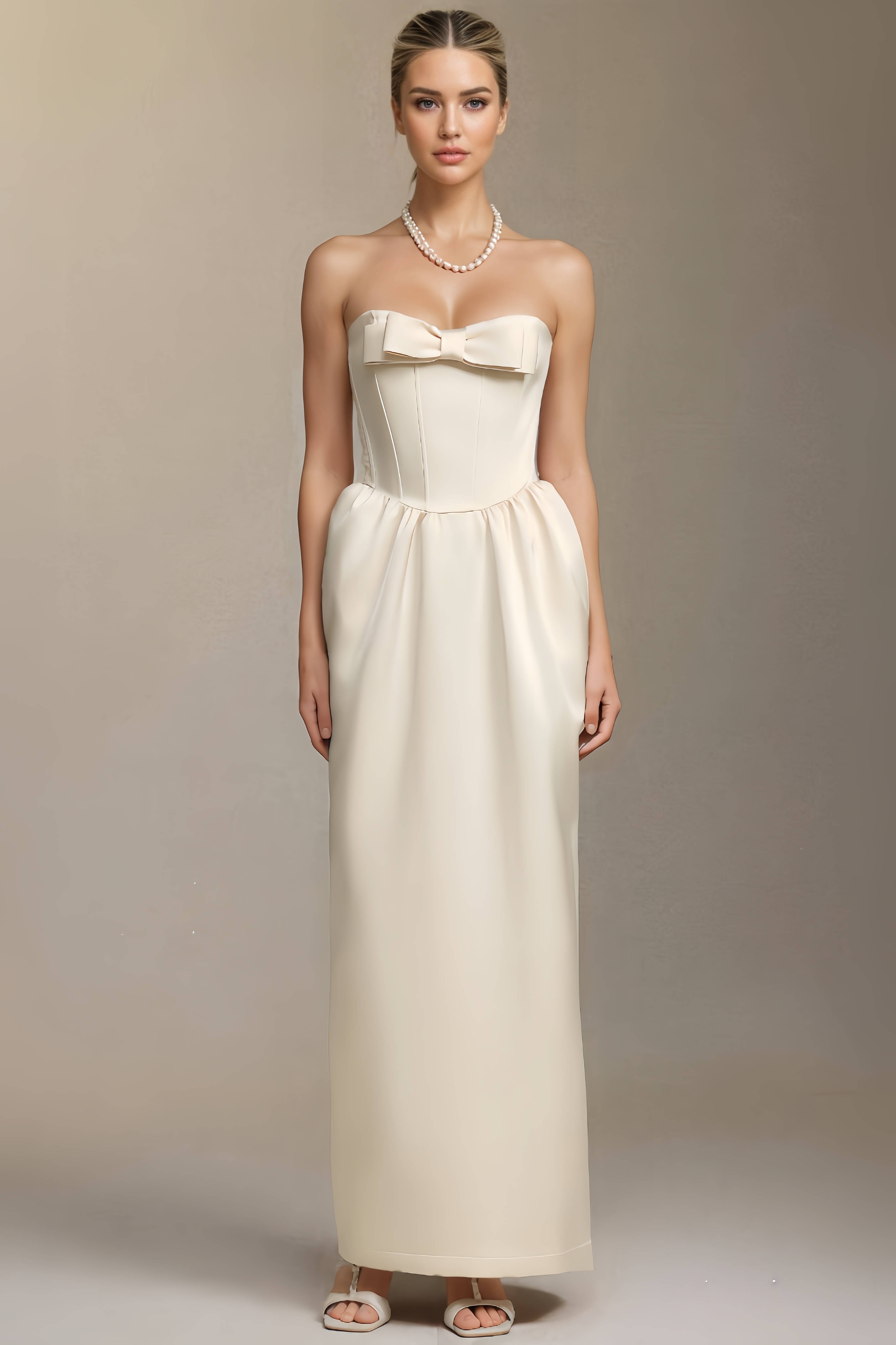 Anhad Sleeveless Bow Maxi Dress