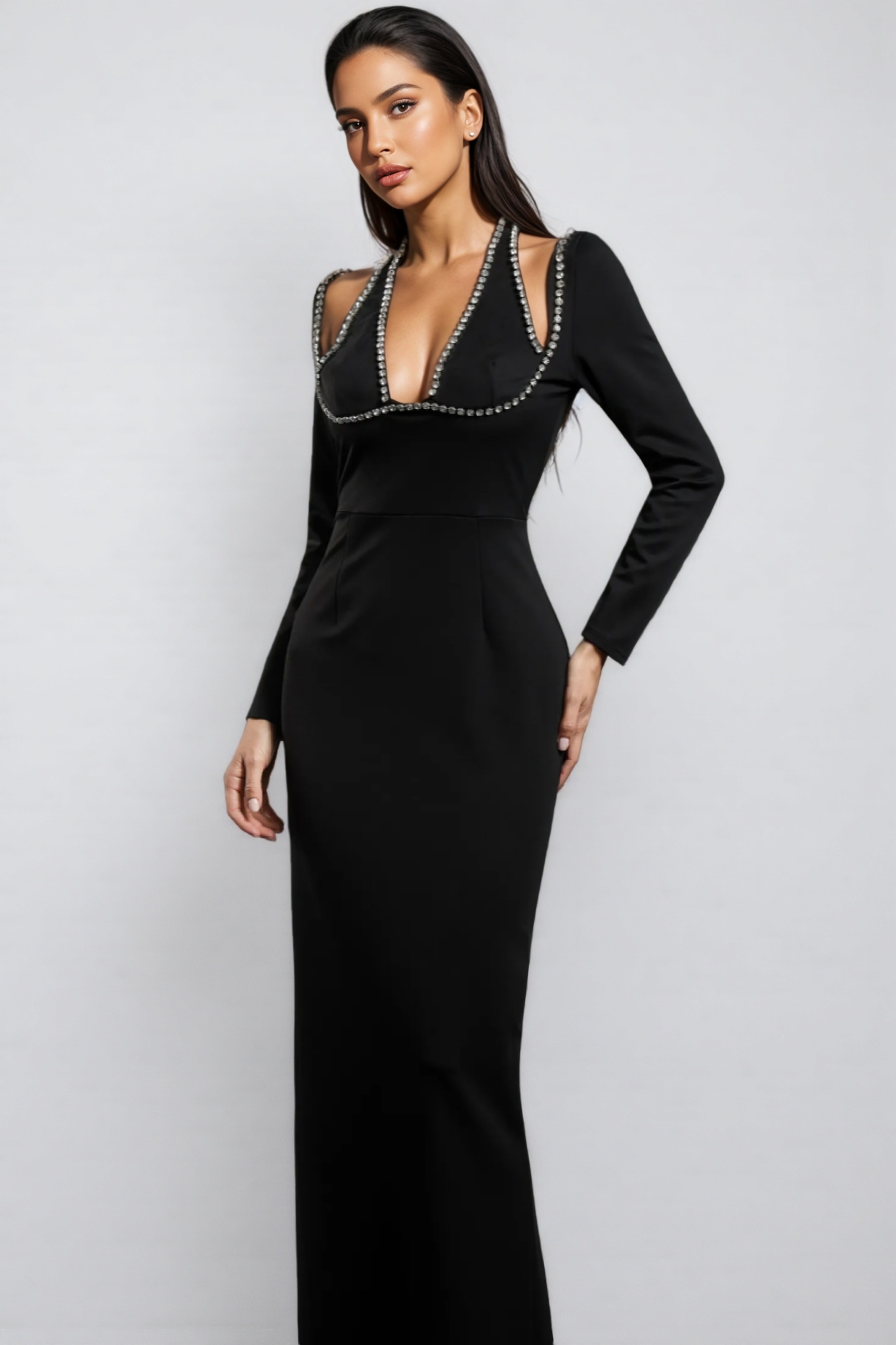 Revie V-Neck Bandage Maxi Dress