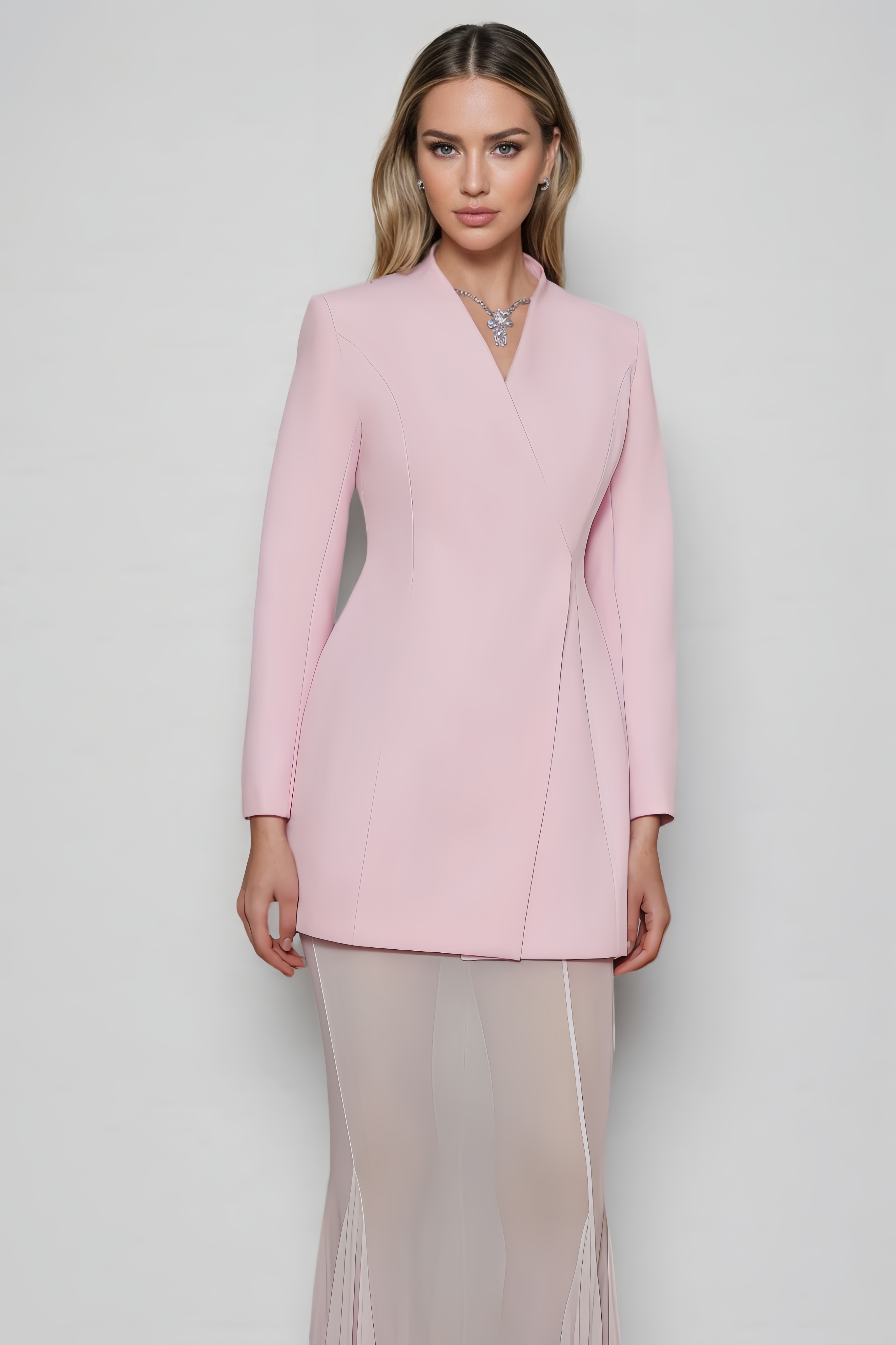 Adley Blazer Tulle Fishtail Dress Set