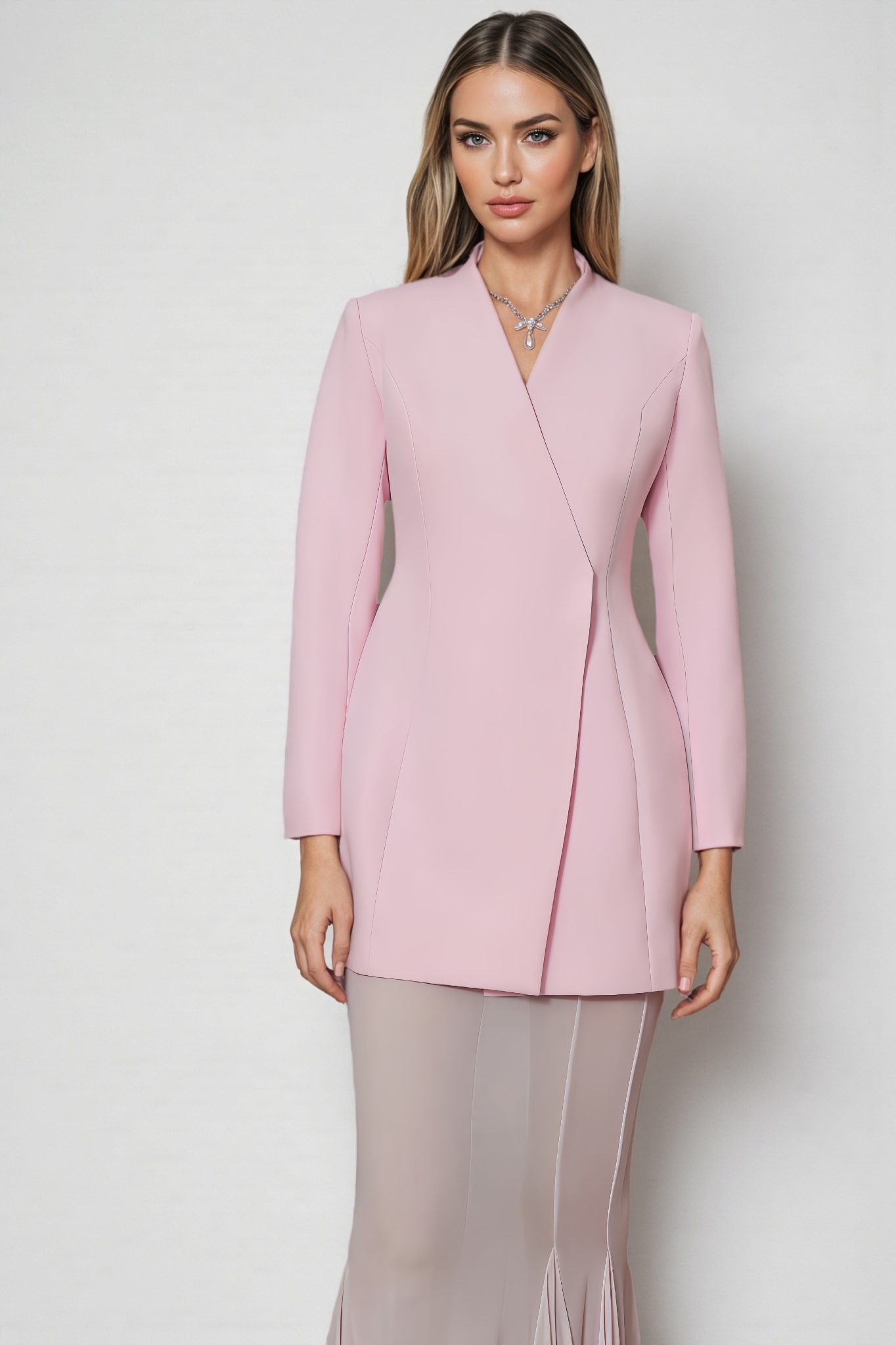 Adley Blazer Tulle Fishtail Dress Set