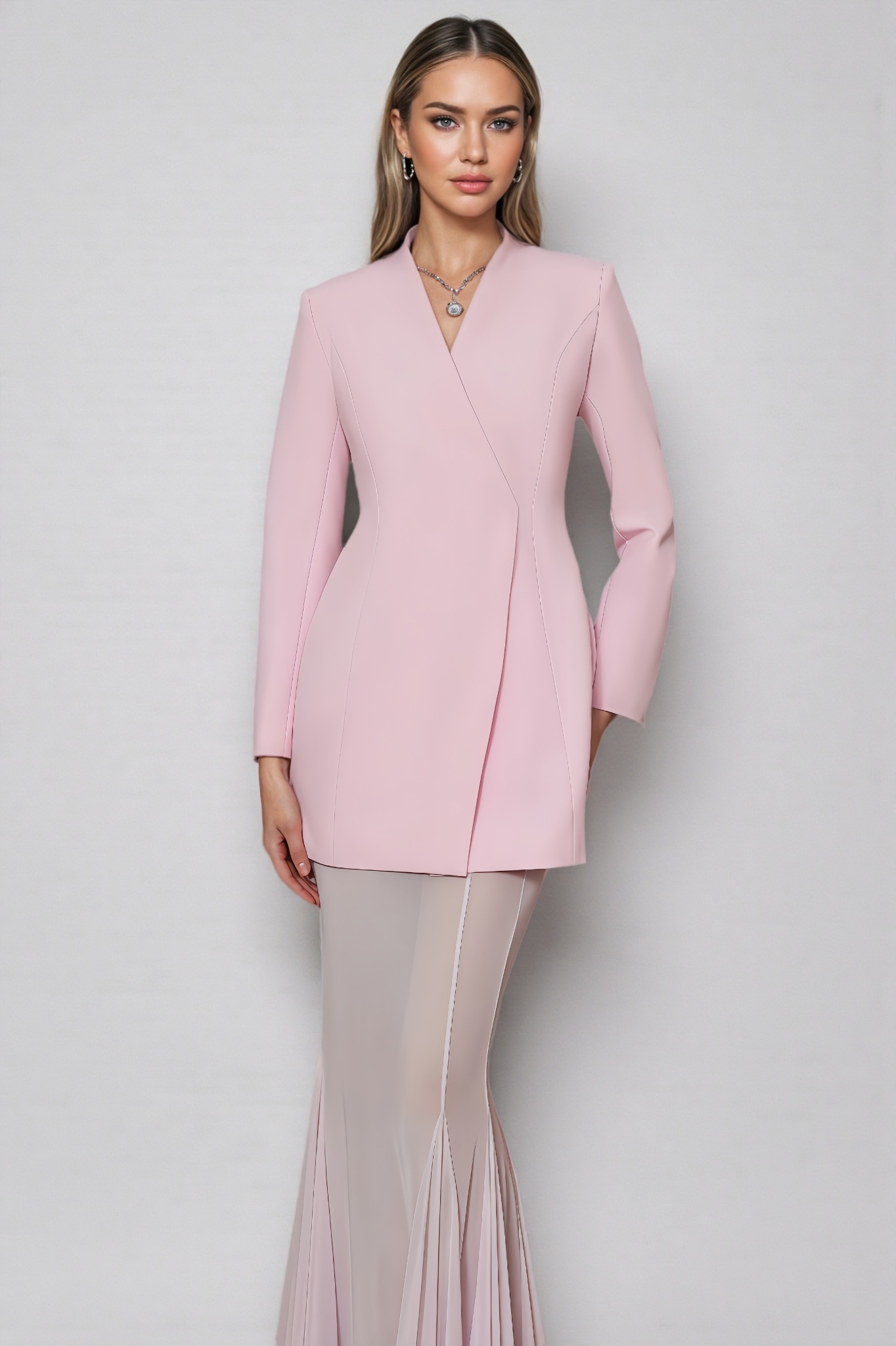 Adley Blazer Tulle Fishtail Dress Set