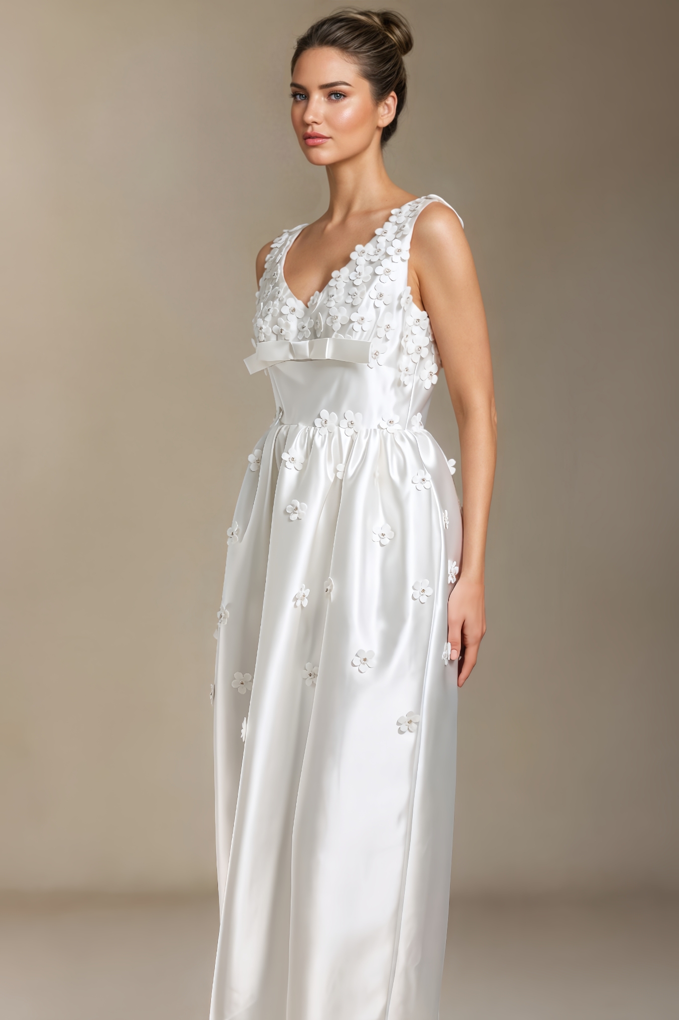 Rafik Bow V-Neck Maxi Dress