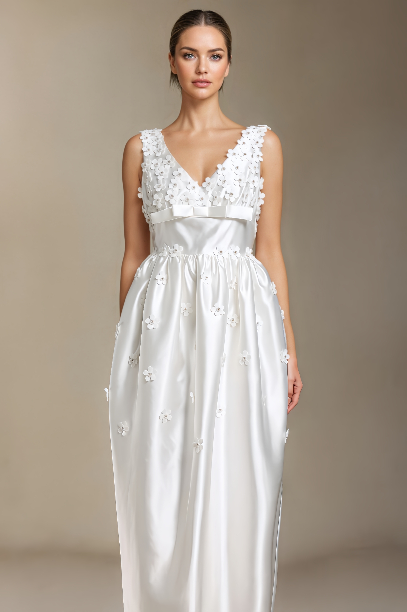 Rafik Bow V-Neck Maxi Dress