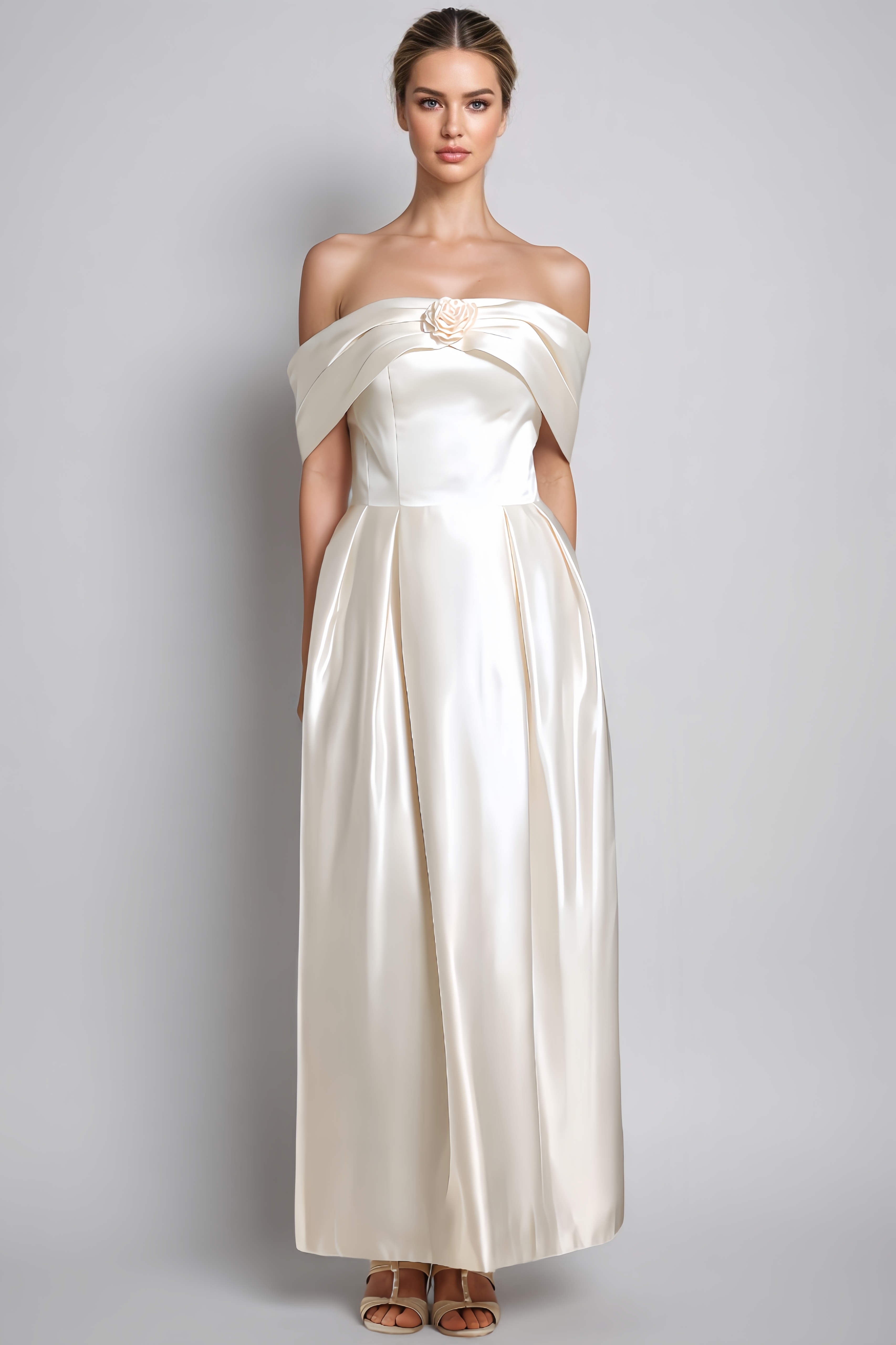 Lesa Flower Straight Cylinder Maxi Dress