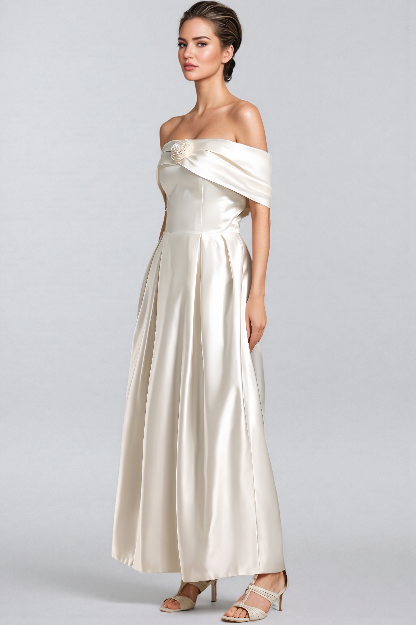 Lesa Flower Straight Cylinder Maxi Dress