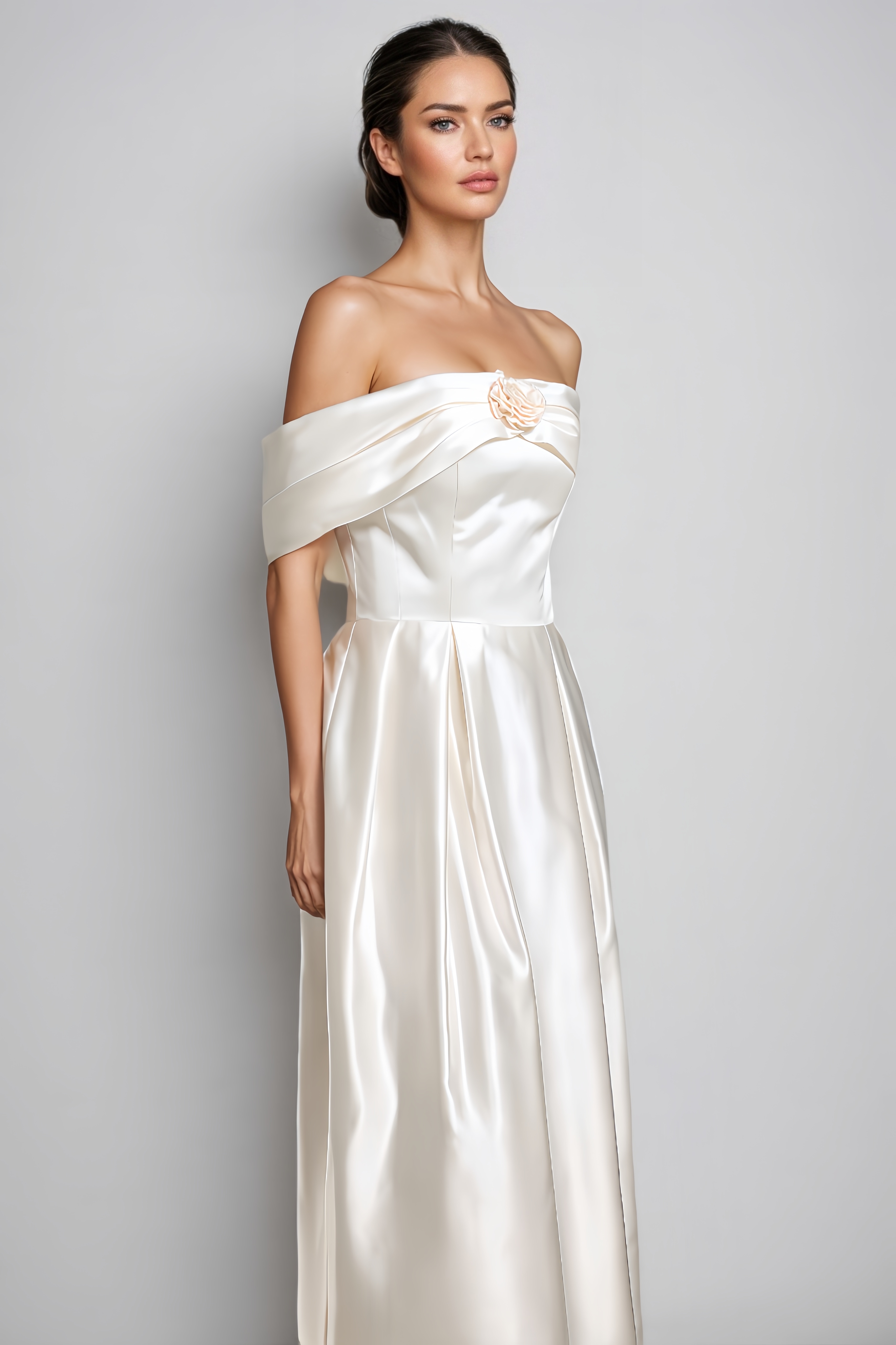 Lesa Flower Straight Cylinder Maxi Dress