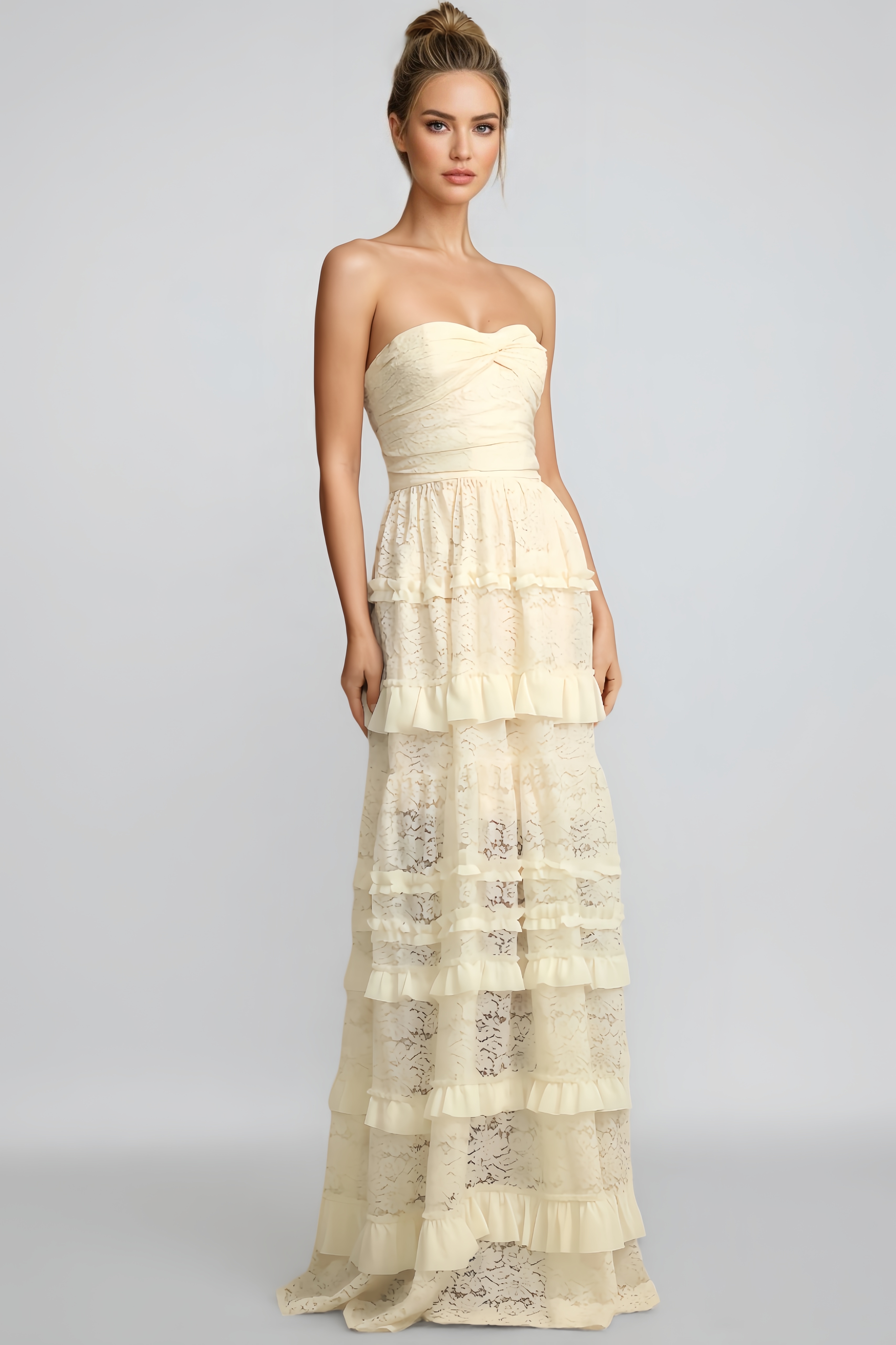 Aris SleevelessFolds Maxi Dress