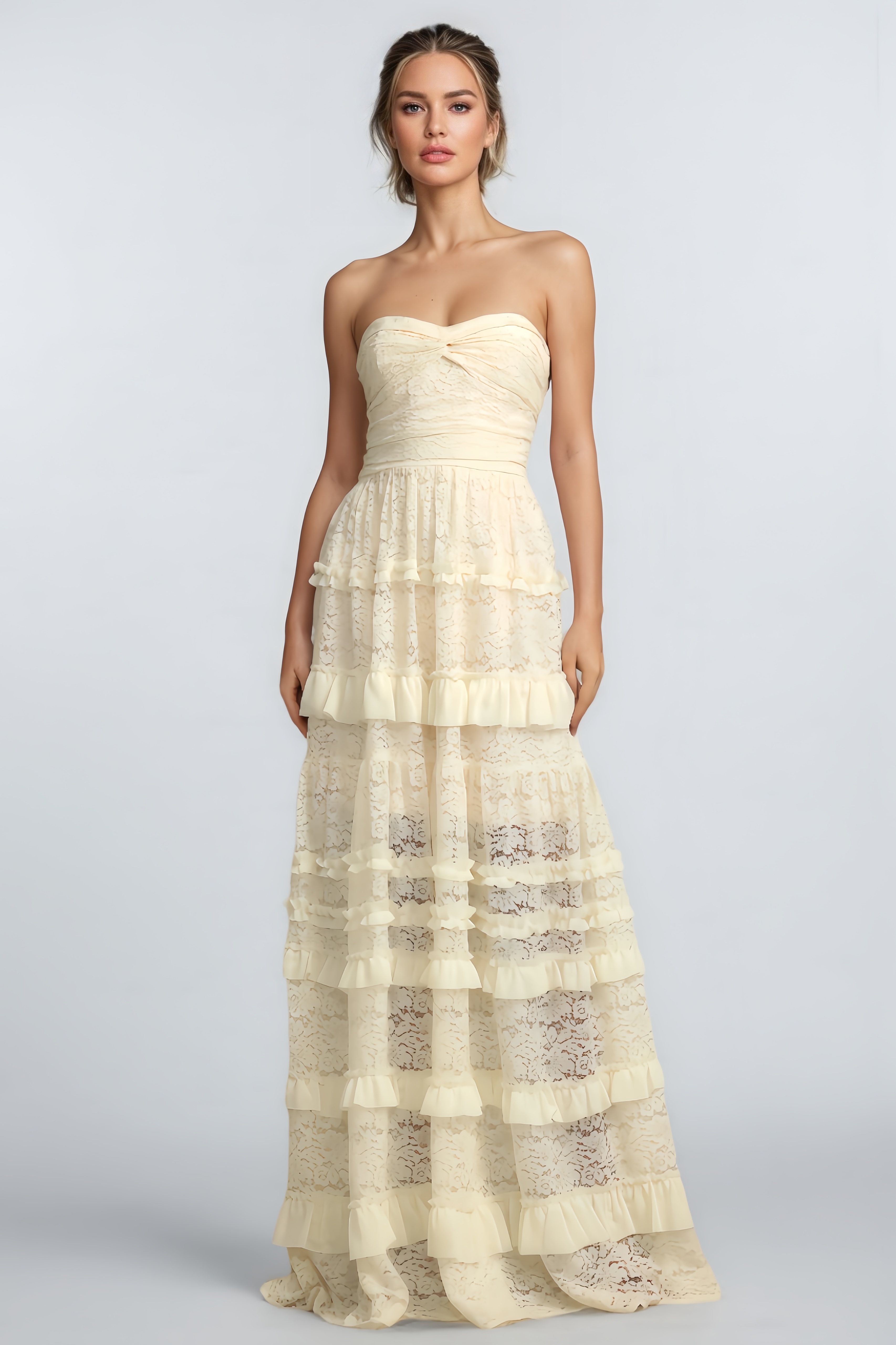 Aris SleevelessFolds Maxi Dress