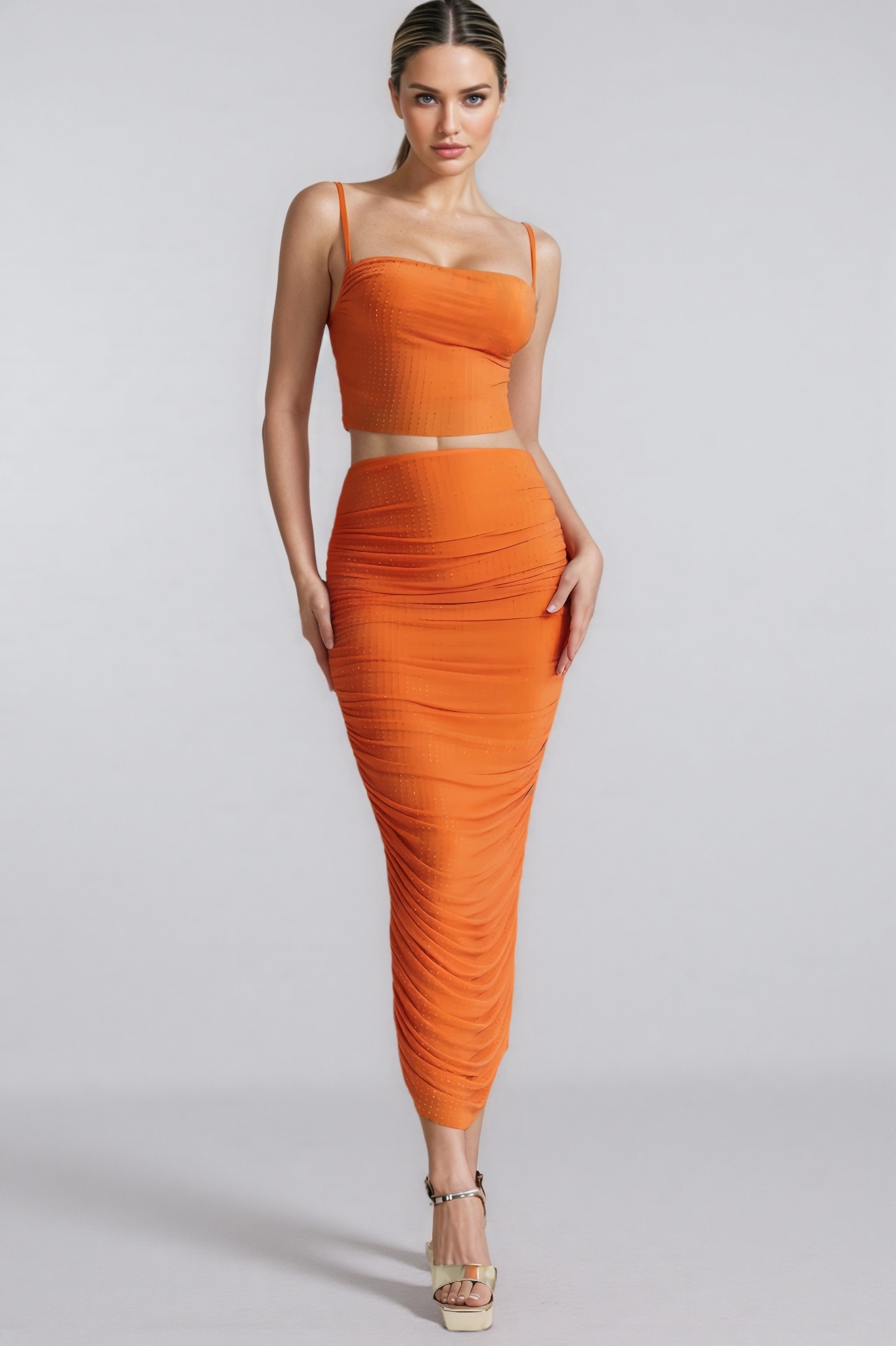 Mina Sleeveless Rhinestone Two Piece Set