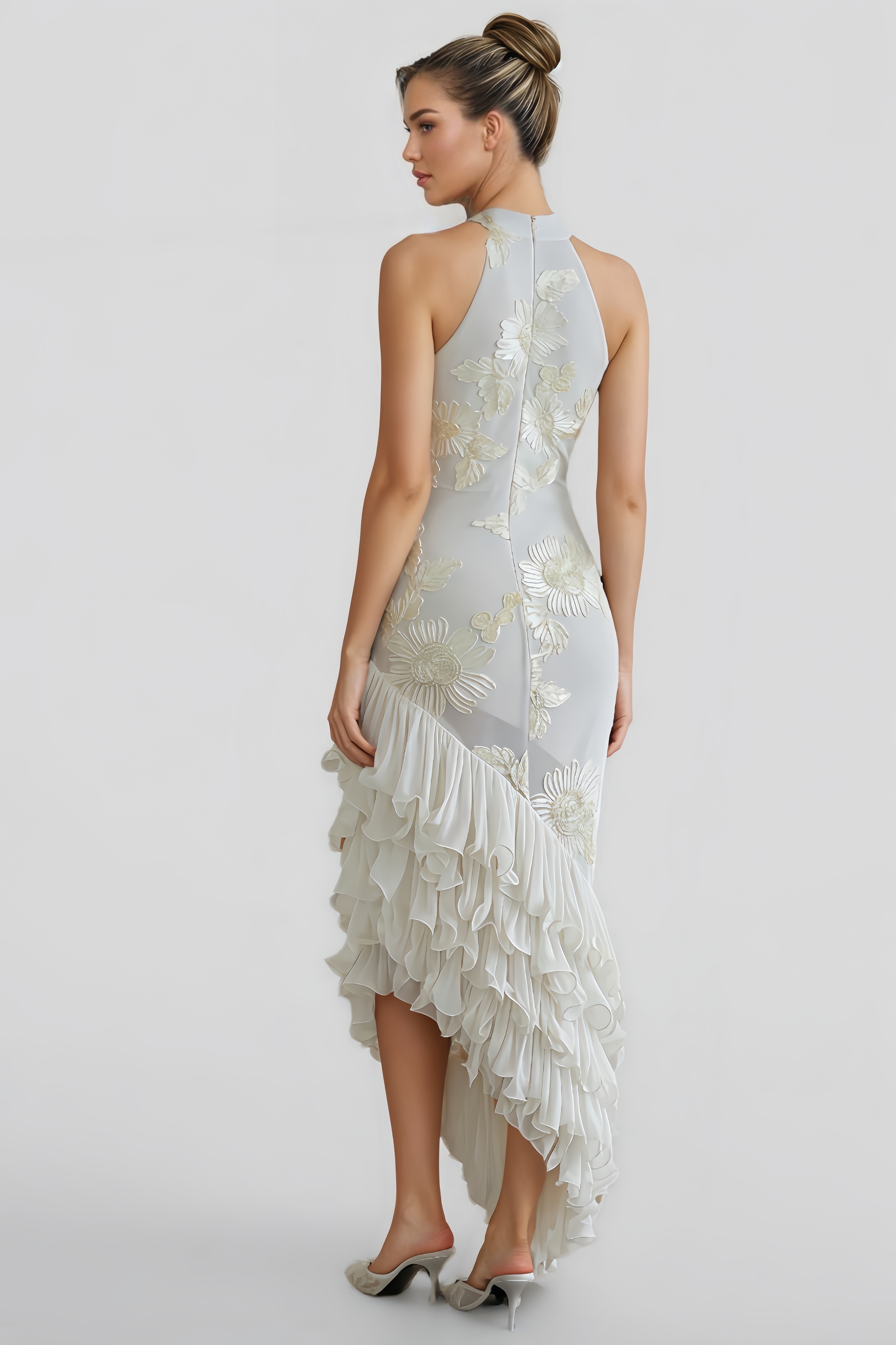 Miri Ruffled Floral Midi Dress