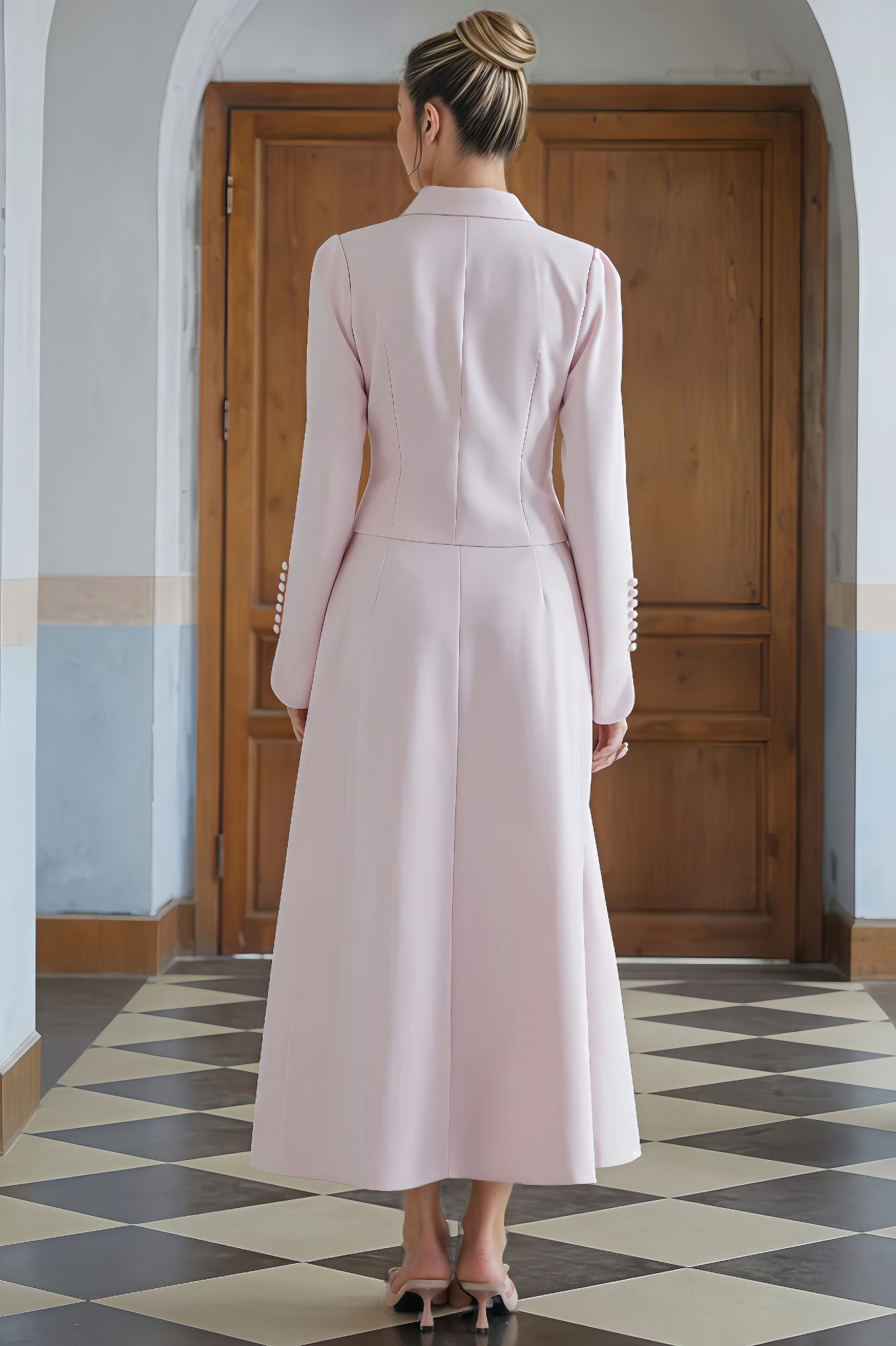 Zatte Collar Jacket & Skirt Set