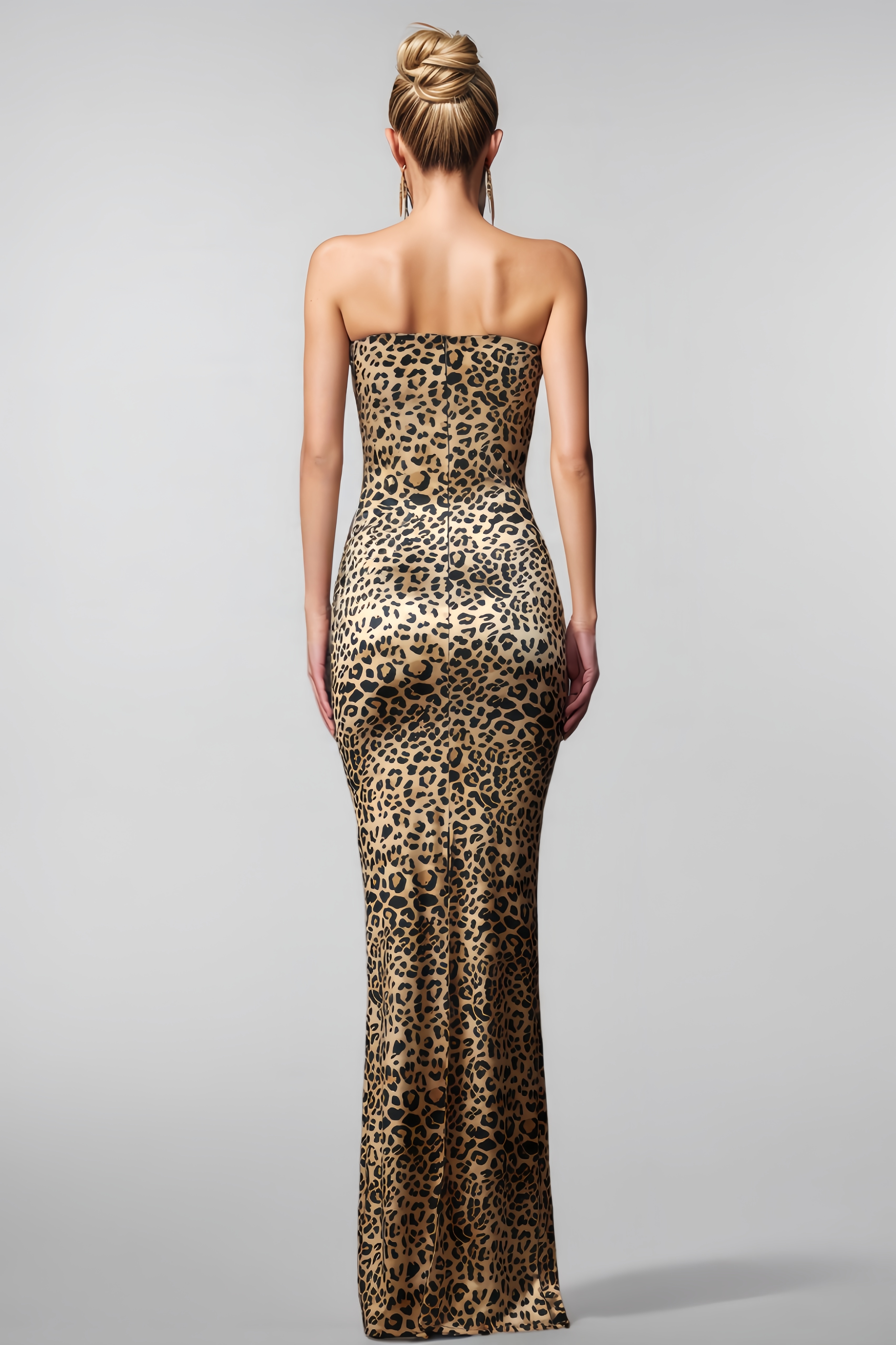 Sonny Strapless Leopard Maxi Dress